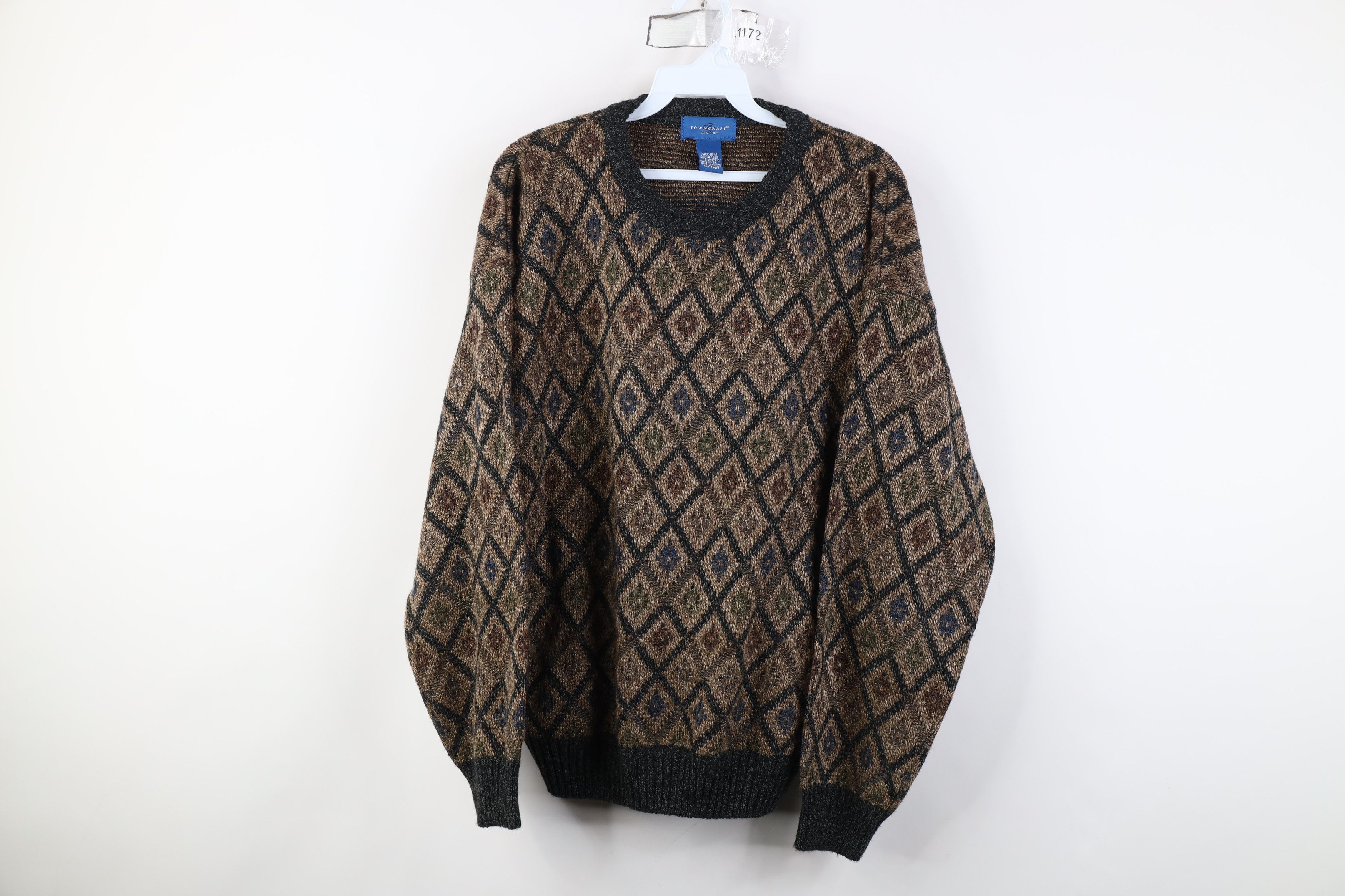 Vintage 90s Streetwear Knit Crewneck Sweater Earth Tone