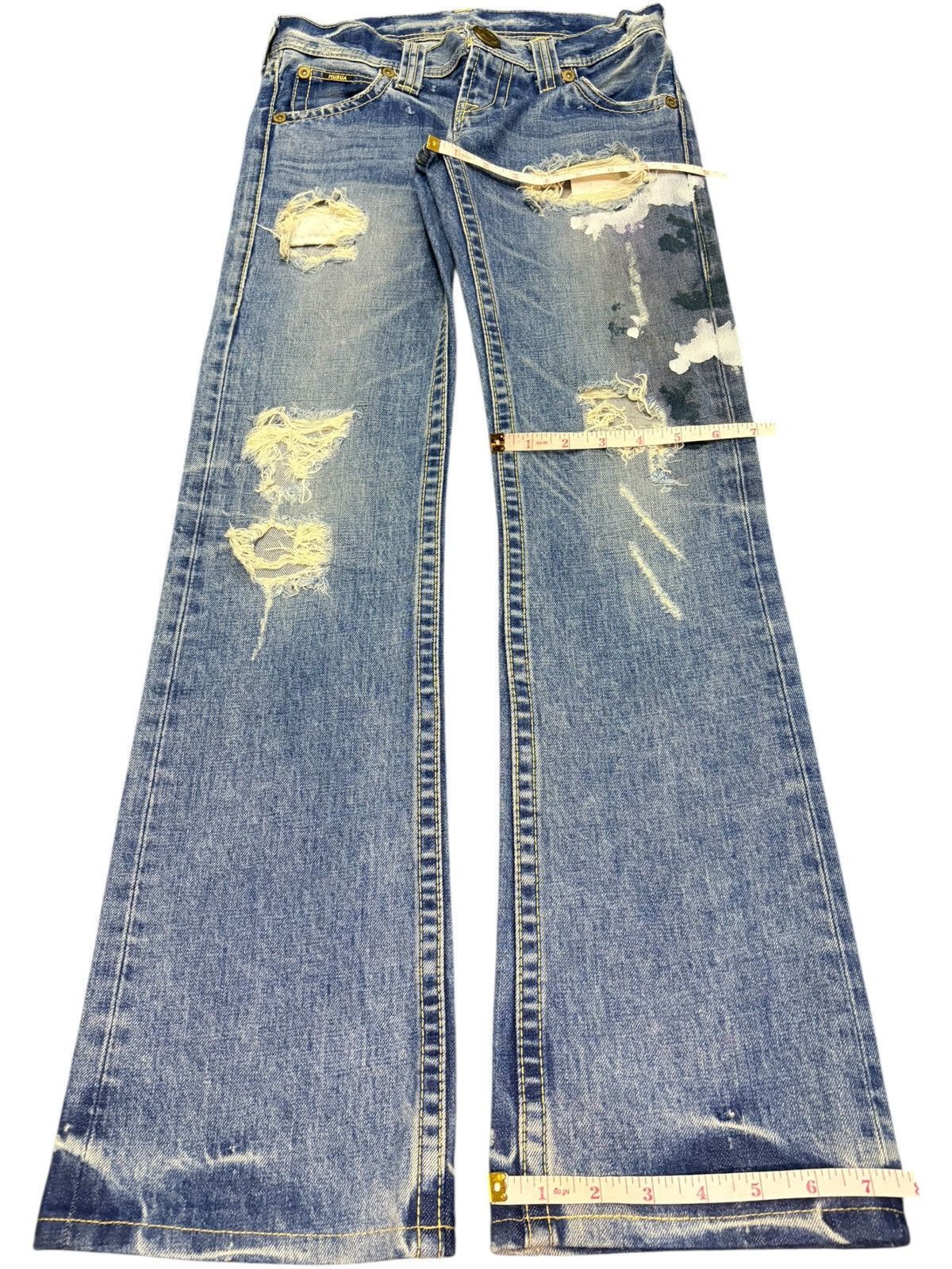 Diesel Vintage Japanese Brand Distress Low Rise Flare Jeans Size 26" / US 2 / IT 38 - 8 Thumbnail