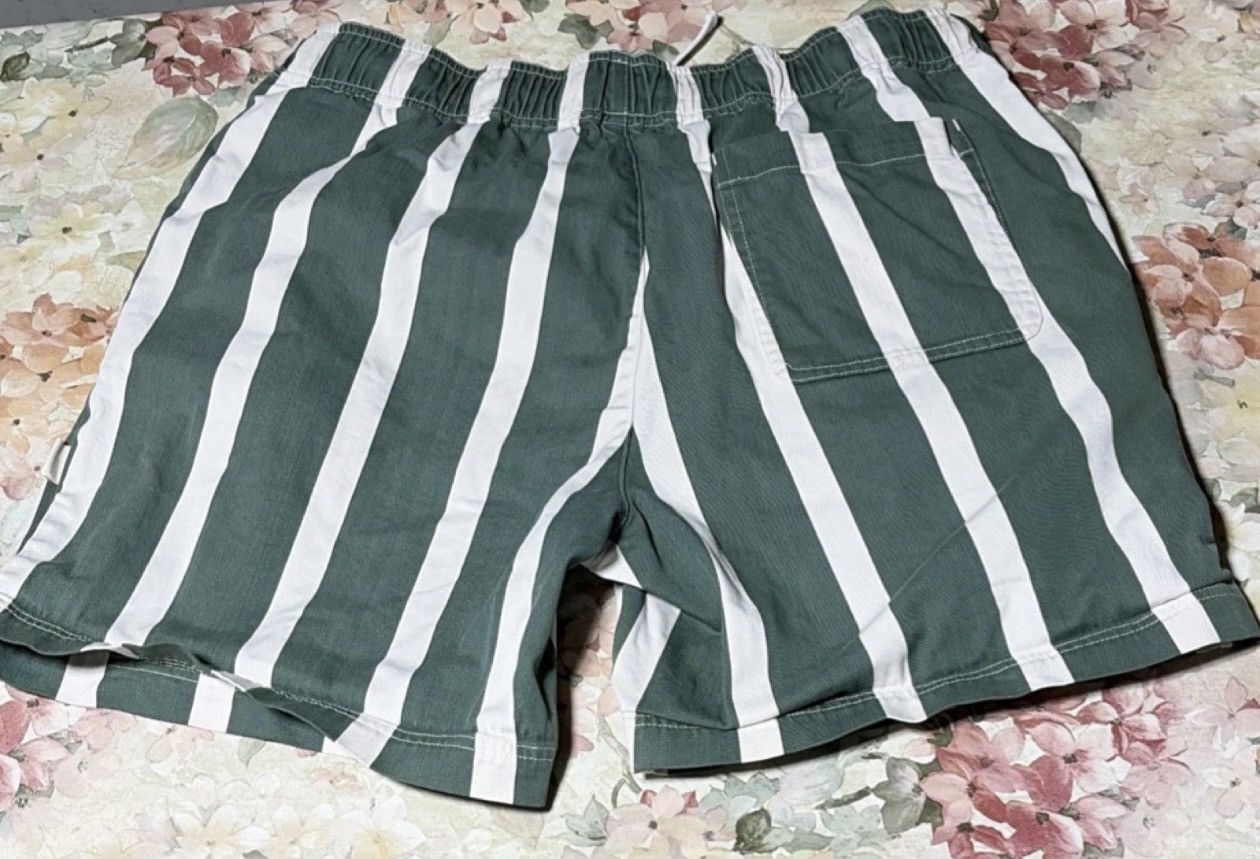 Aime Leon Dore AIMÉ LEON DORE Medium Green White Striped Shorts Drawstring Size US 42 / EU 58 - 2 Thumbnail