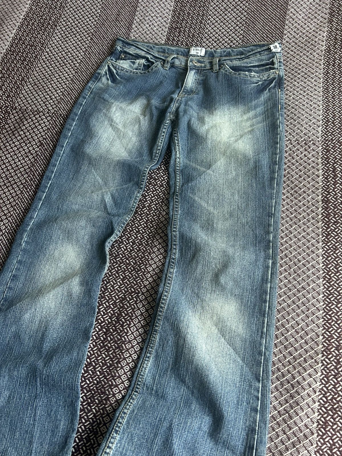 Japanese Brand Vintage X-Mail Japanese Style Faded Jeans Flared Size 38 Y2K Size 28" / US 6 / IT 42 - 5 Thumbnail