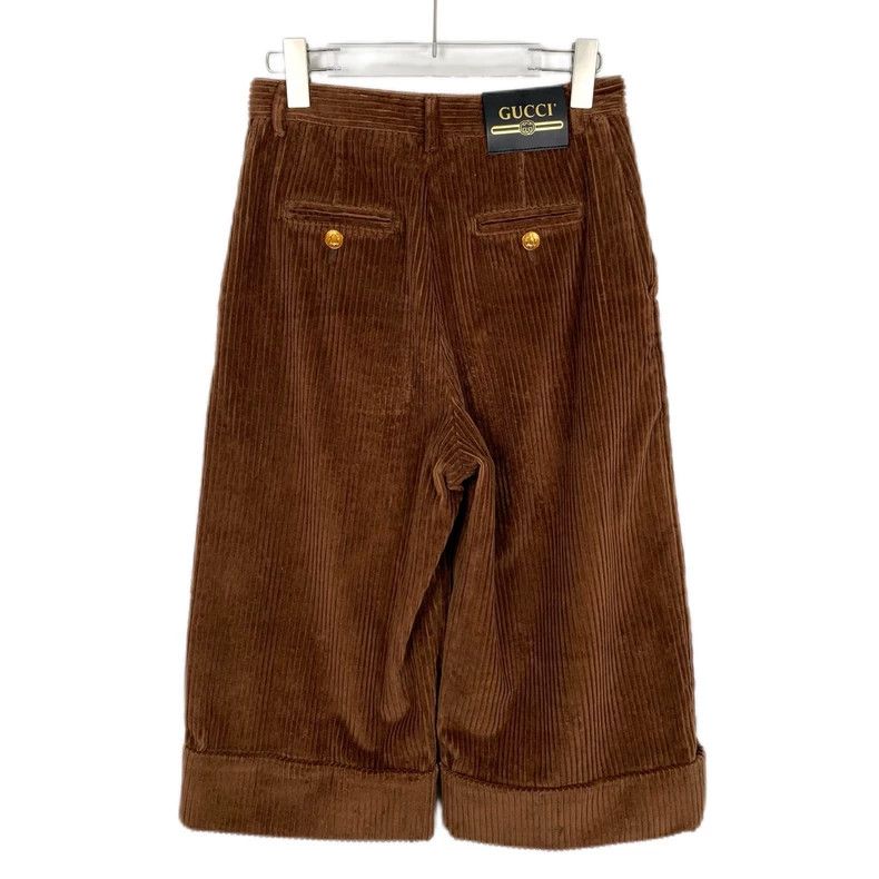 Gucci GucciDark brown leather brand cotton casual corduroy trouse Size US 38 / EU 54 - 2 Thumbnail