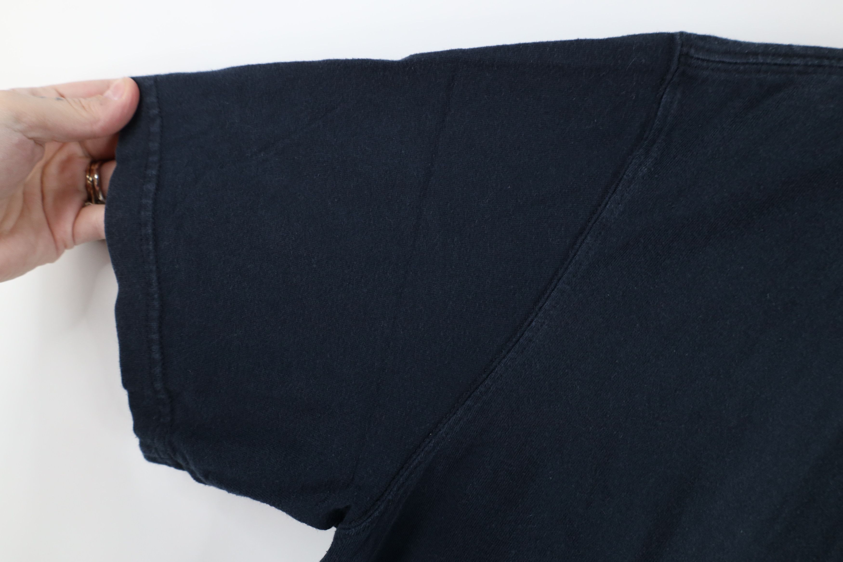 Lands' End × Vintage Vintage 90s Lands End Blank Cotton Pocket T-Shirt Navy Blue Size US L / EU 52-54 / 3 - 7 Thumbnail