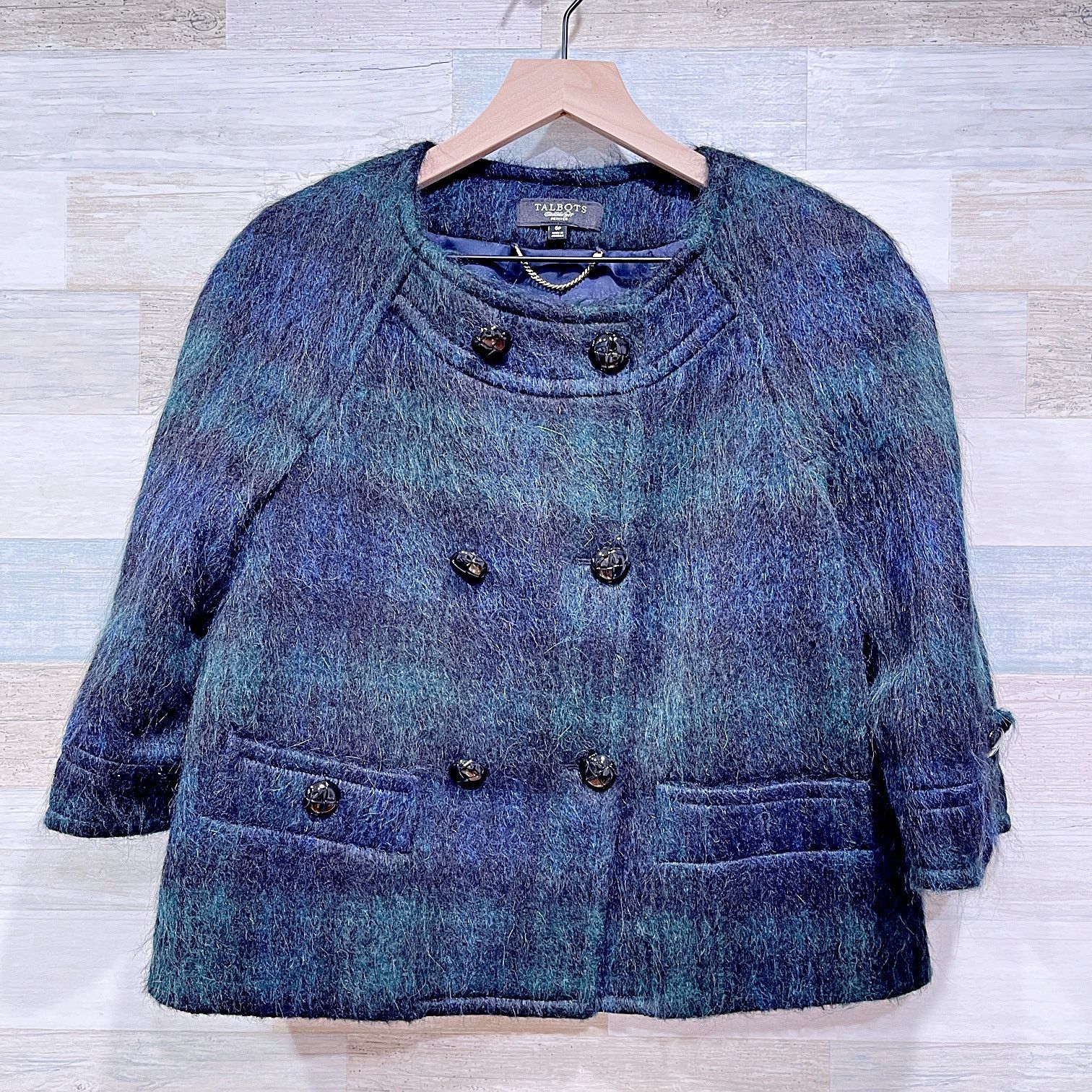 Vintage Talbots Wool Alpaca Mohair Fur Skirt Suit Womens 6P 10 Size M / US 6-8 / IT 42-44 - 2 Thumbnail