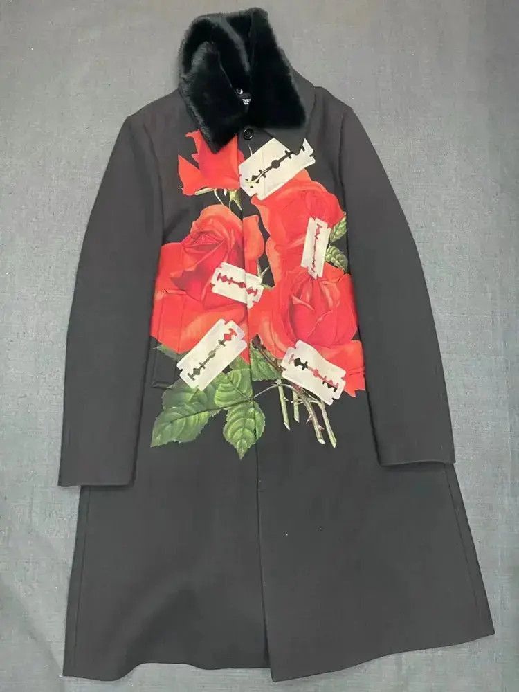 Undercover Sz 48 Undercover Flower & Blade Wool Coat-2507 Size US M / EU 48-50 / 2 - 1 Thumbnail
