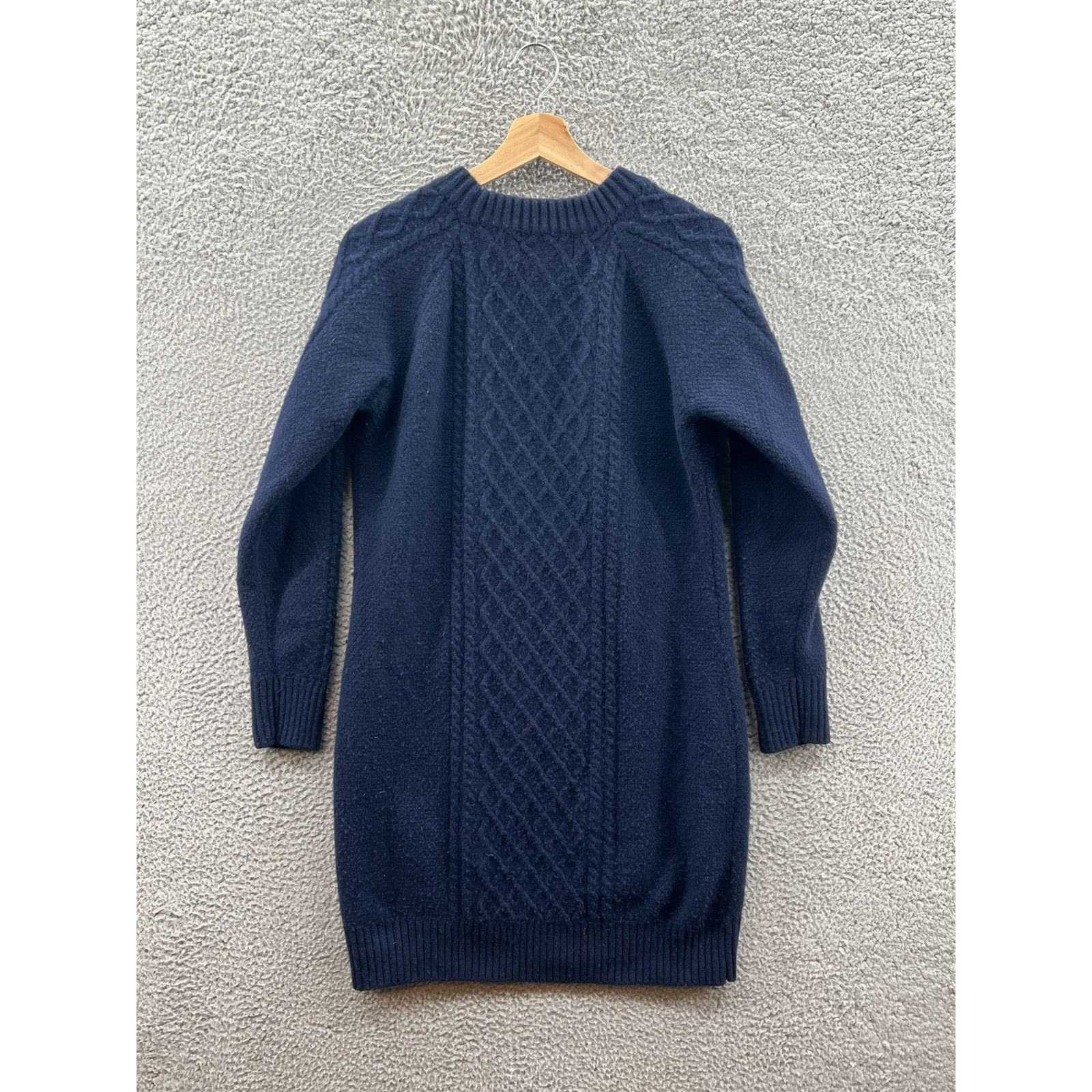 Kiel James Patrick Kiel James Patrick Cable Knit Wool Sweater Dress Navy Blue Size M / US 6-8 / IT 42-44 - 2 Thumbnail