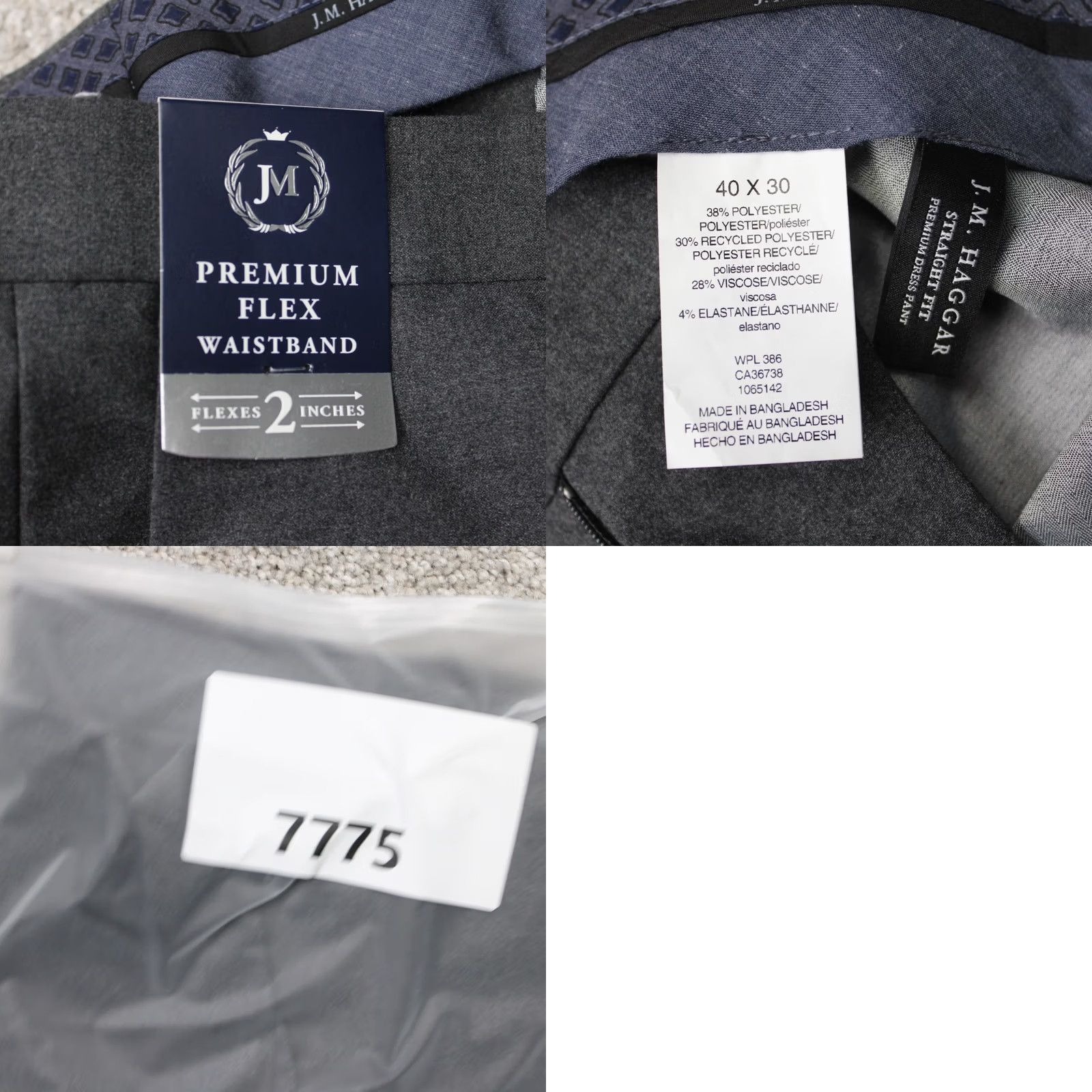 Haggar Haggar Premium Dress Pants Mens 40x30 Gray Straight Fit NWT Wool Polyester Front Flat Front Stretch Comfort Dress Pants Men Size US 40 / EU 56 - 9 Thumbnail