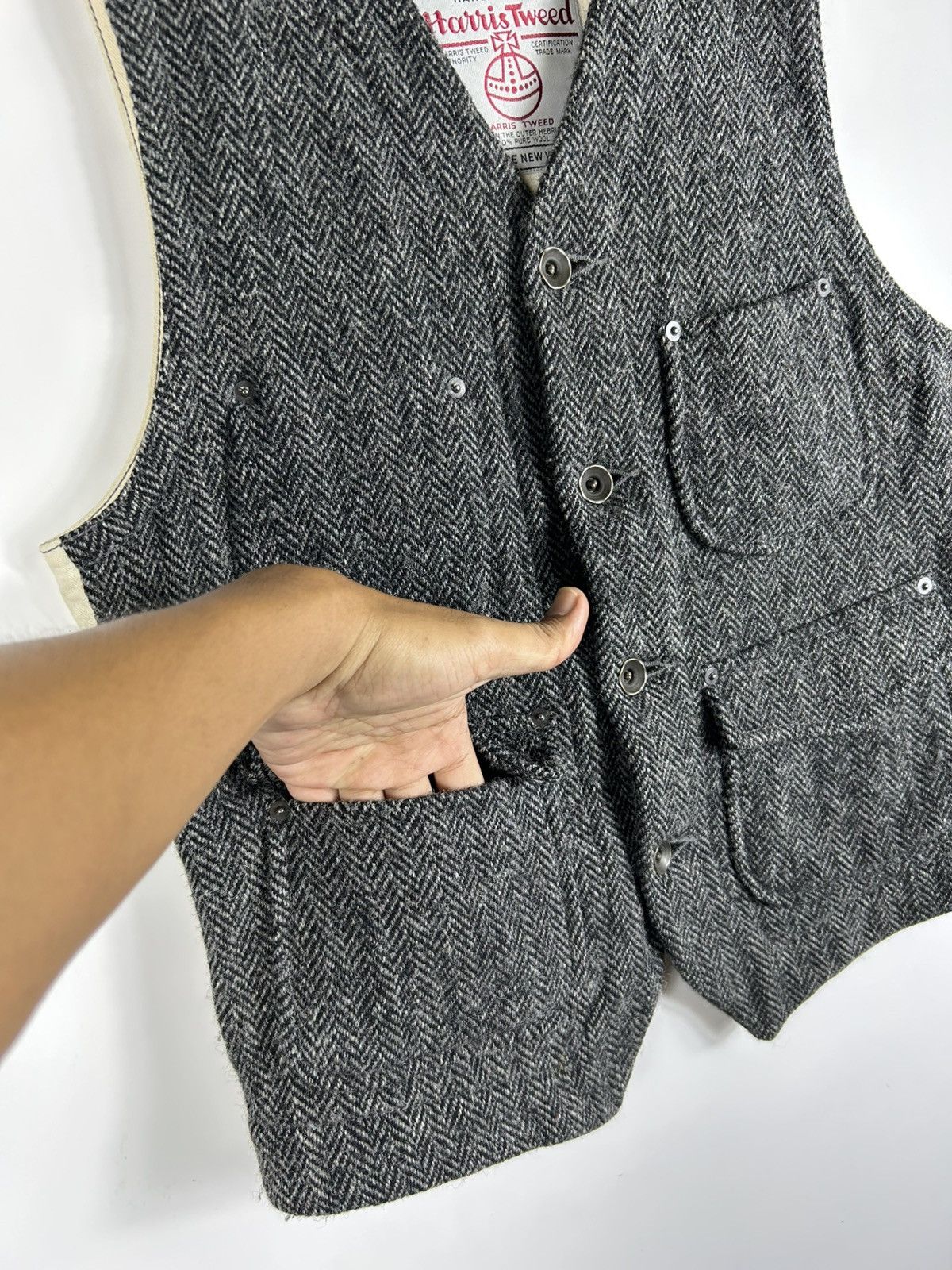 Freewheelers × Harris Tweed ⚡️Vintage PasMal Harris Tweed Workers Style Vest Size US S / EU 44-46 / 1 - 4 Thumbnail