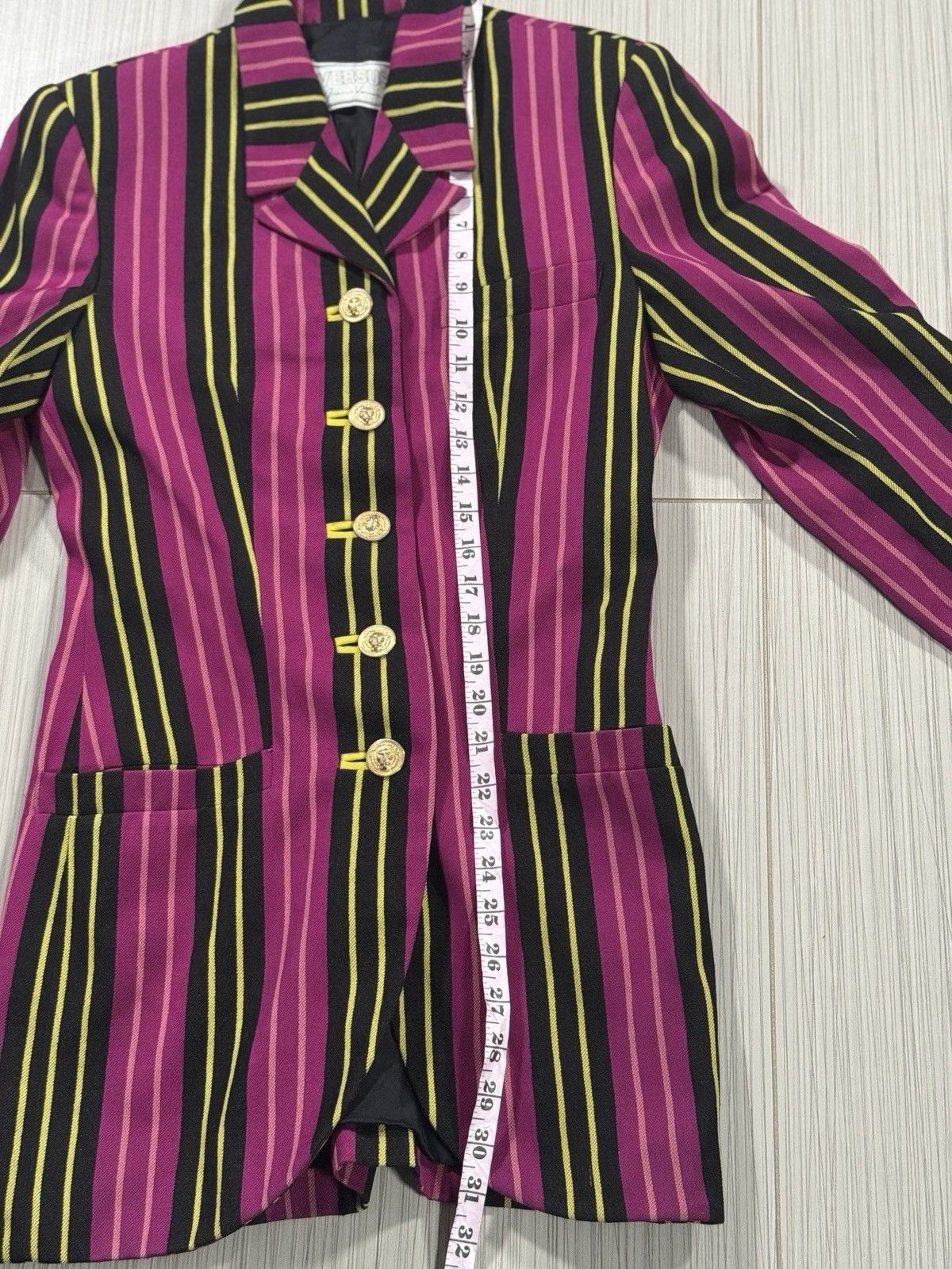 Versace Womens Vintage Gianni Versace Versus Striped Blazer Small Size S / US 4 / IT 40 - 5 Thumbnail