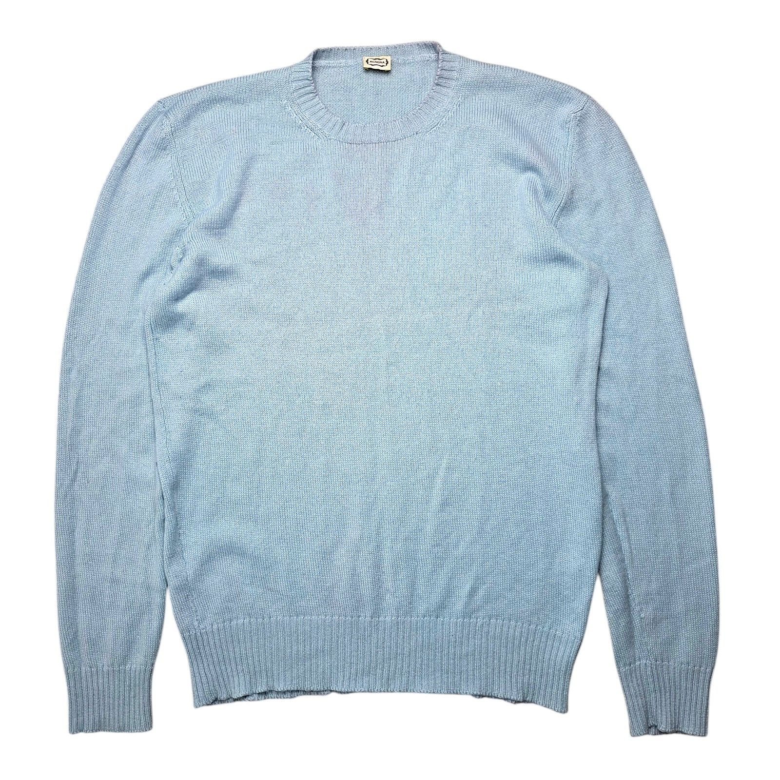 Agnona AGNONA Cashmere Silk Knit Sweater Ice Blue 48 Medium Luxury Size US M / EU 48-50 / 2 - 1 Thumbnail