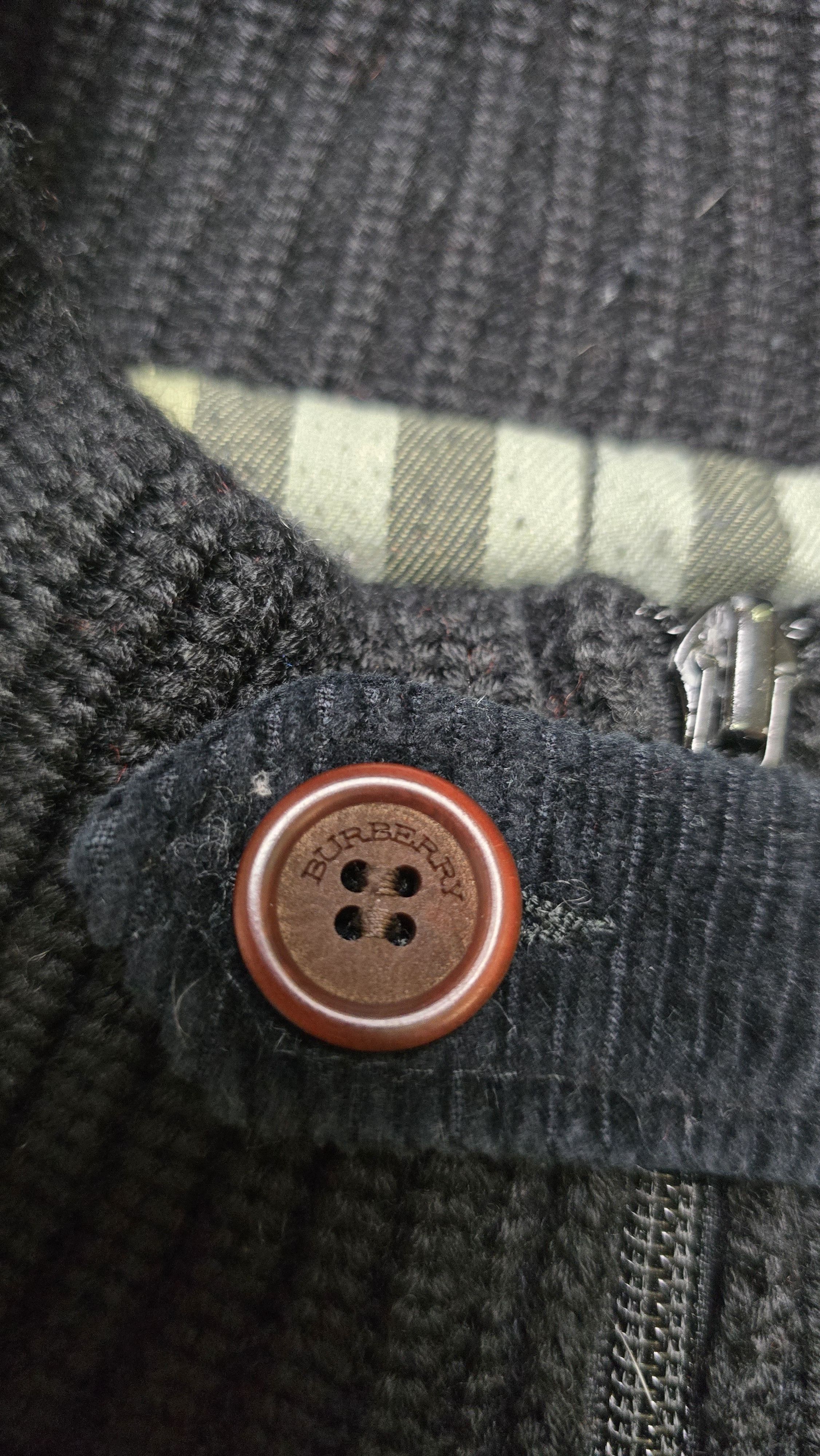Burberry Sweater Jacket Merino Wool Corduroy Zip Nova Check Lined Size US XL / EU 56 / 4 - 14 Thumbnail