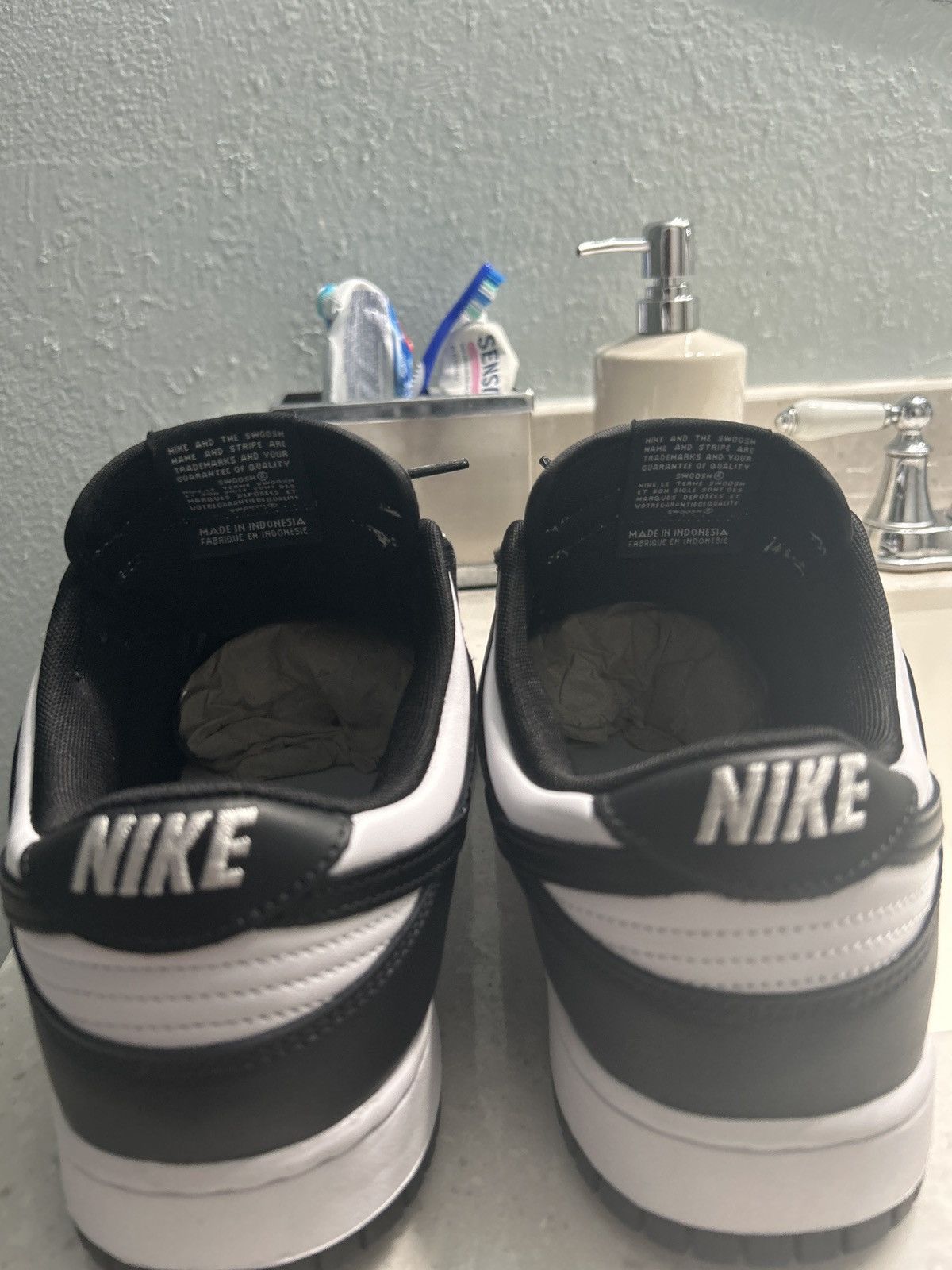 Nike Nike Dunk Low Retro White Black Panda Size US 12 / EU 45 - 4 Thumbnail