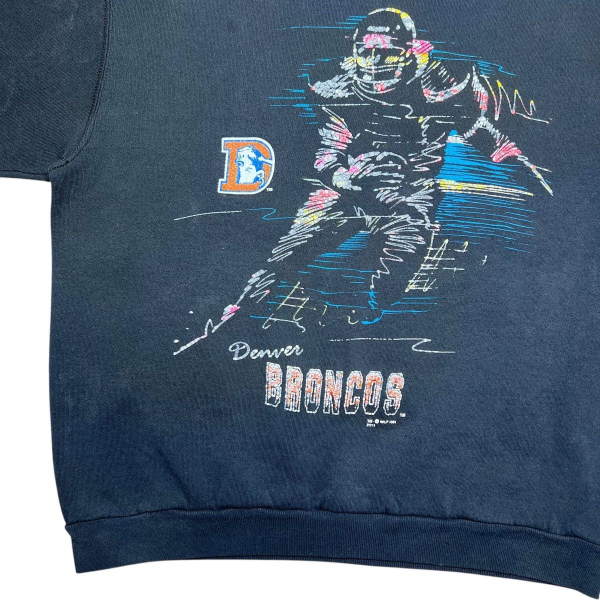 NFL Vtg 1991 NFL Denver Broncos Player Art Spell Out Sweatshirt Size US XL / EU 56 / 4 - 10 Thumbnail