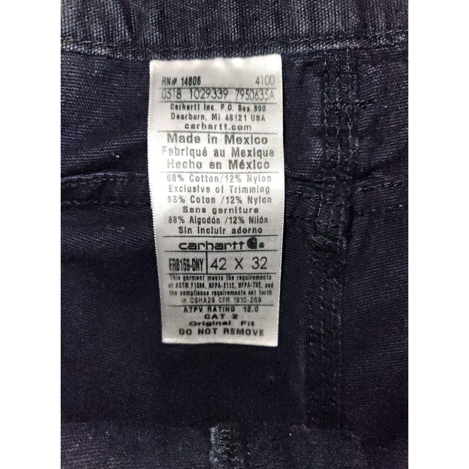 Carhartt Carhartt FR Canvas Pants Men's 42x32 Navy Blue 2112 Cat 2 FRB159-DNY Shirt Pants Cargo Logo Size US 42 / EU 58 - 2 Thumbnail