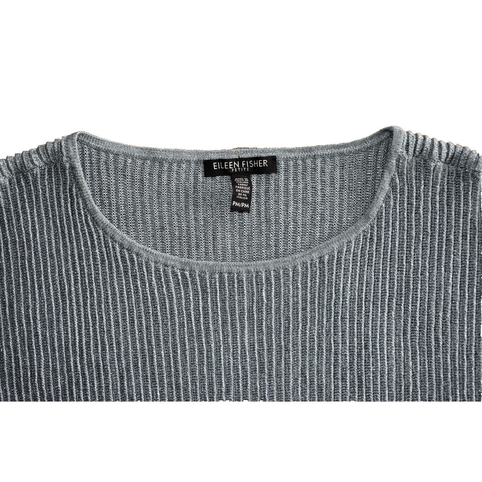 Eileen Fisher EILEEN FISHER Hemp Ribbed Knit Crewneck Petite Top Size PM Size M / US 6-8 / IT 42-44 - 6 Thumbnail