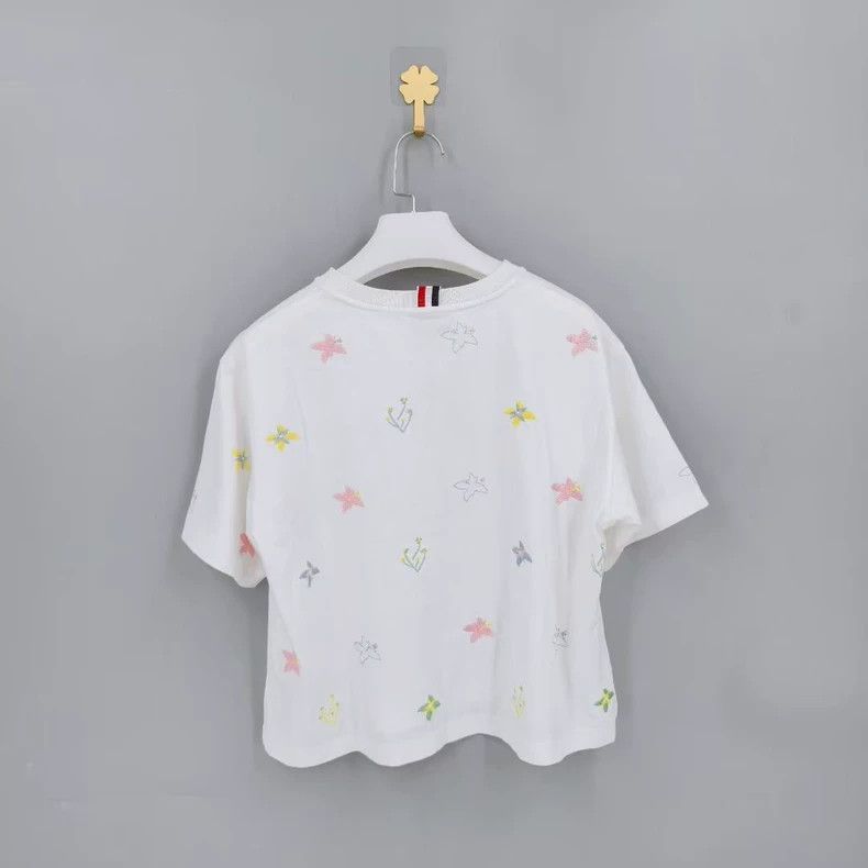 Thom Browne Thom Browne White embroidered short sleeves Size M / US 6-8 / IT 42-44 - 2 Thumbnail
