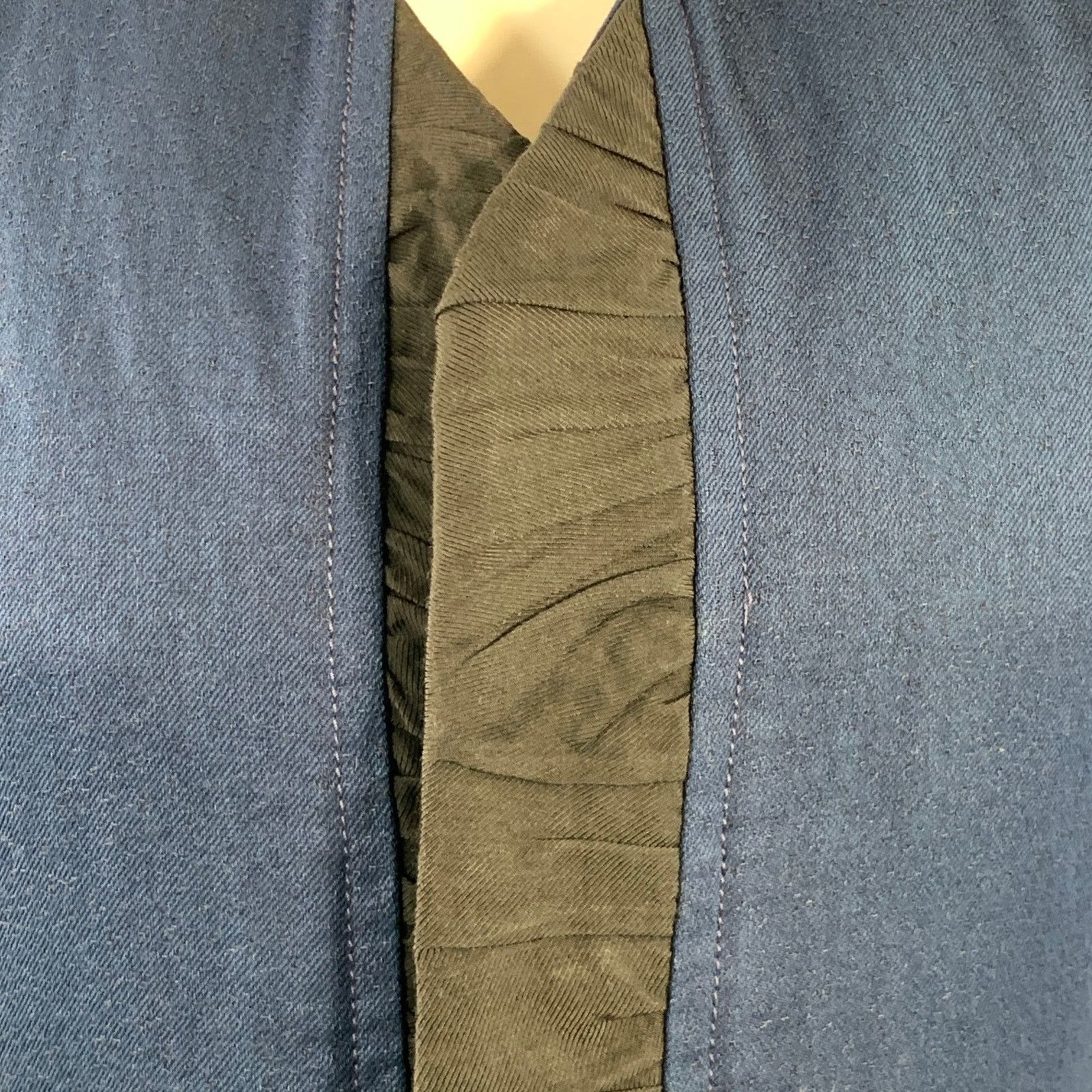 Haider Ackermann Size 38 Navy Black Cotton Linen Cropped Vest Size 38R - 2 Thumbnail