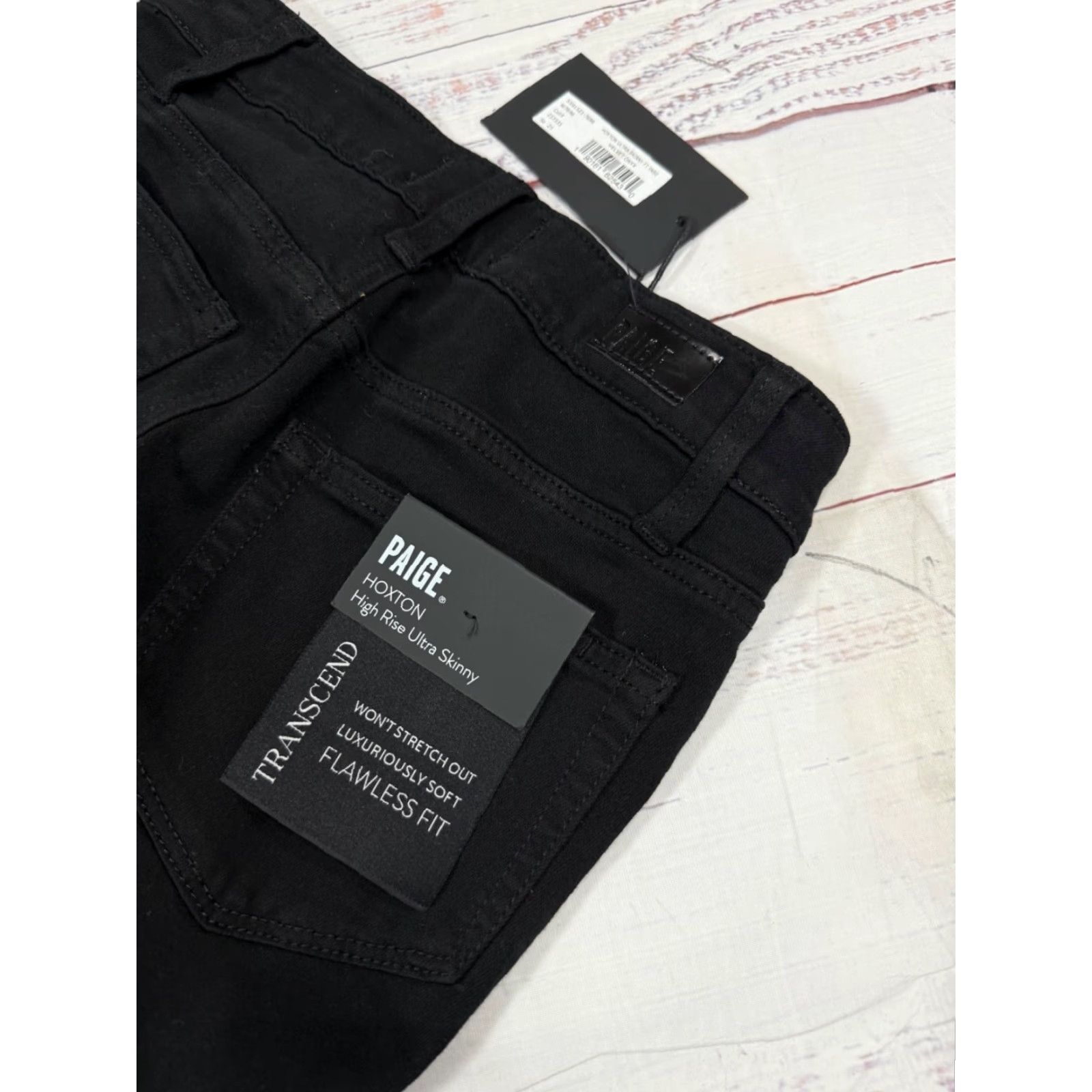 Paige Paige Womens Hoxton High Rise Ultra Skinny Jeans Sz 25 Black Side Stripe Stretch Size 42" / US 20 - 7 Thumbnail