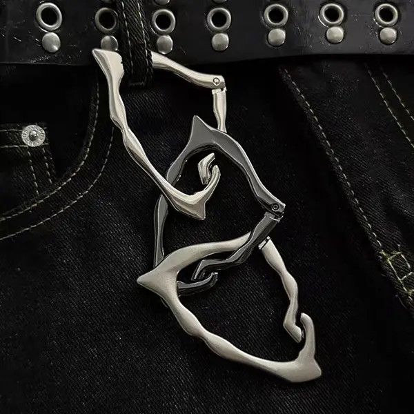 Jewelry Black and Silver Modern Chain Link Keychain Size ONE SIZE - 4 Thumbnail