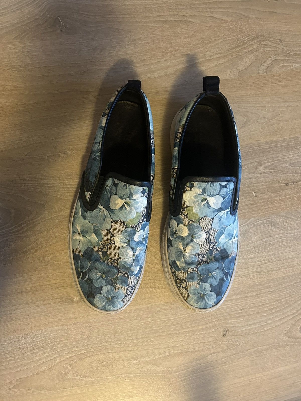 Gucci Floral Print GG Supreme Monogram Slip-Ons Size US 8 / EU 41 - 3 Thumbnail