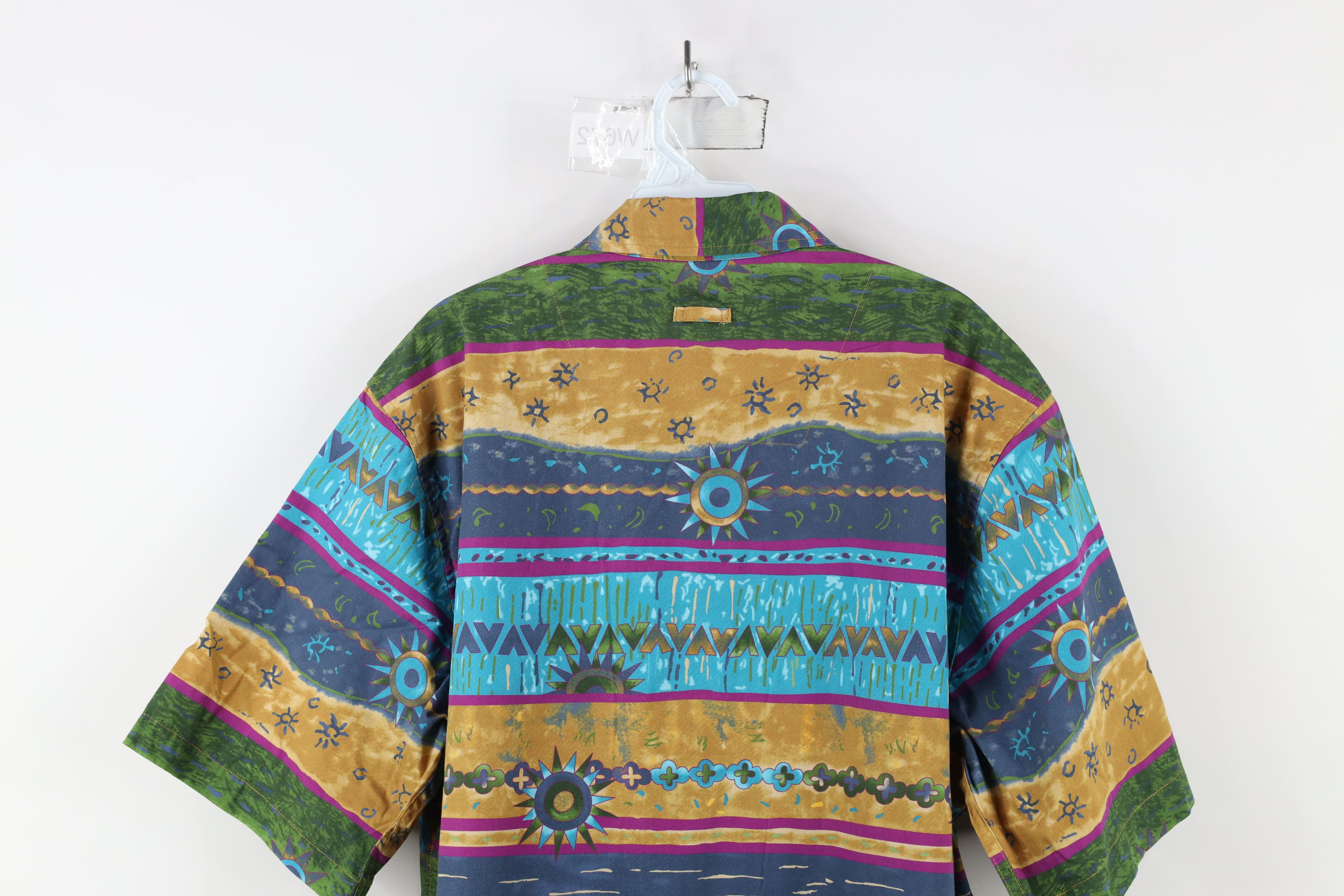 Vintage Vintage 90s Streetwear Rainbow Geometric Camp Button Shirt Size US L / EU 52-54 / 3 - 11 Thumbnail