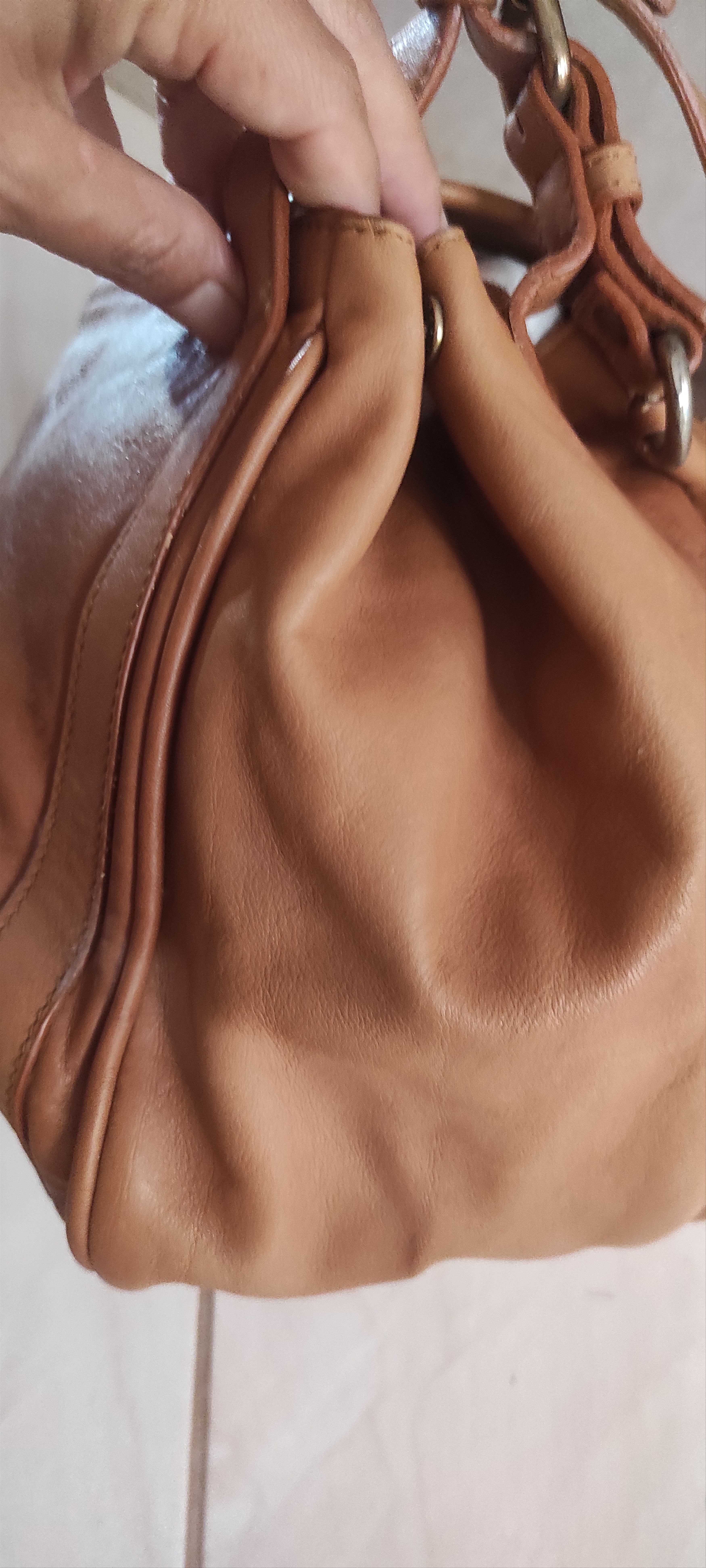 Massimo Dutti Massimo Dutti Satchel Bag Camel Leather Crossbody Bag Size ONE SIZE - 7 Thumbnail