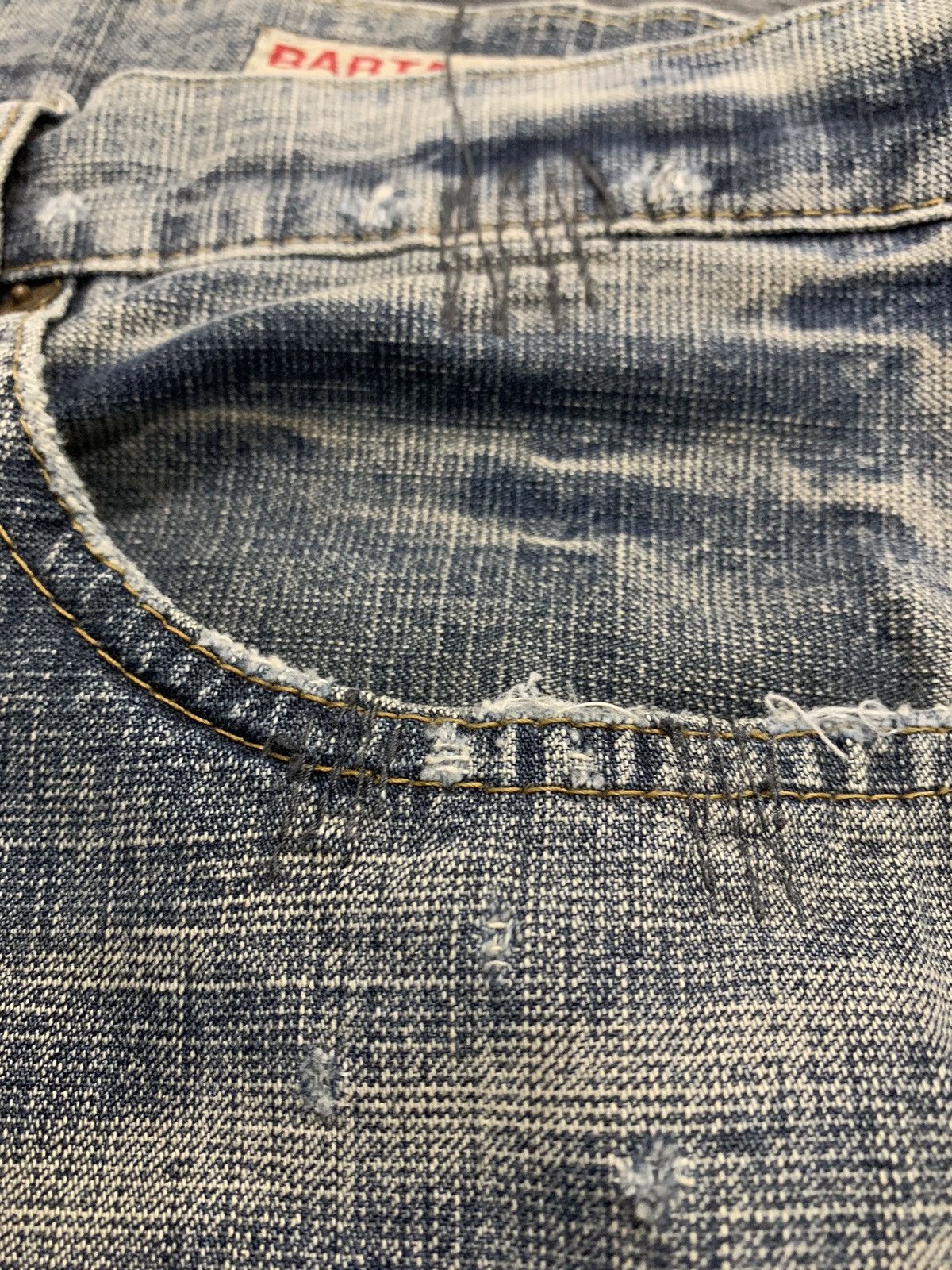 Japanese Brand BARTACK Distressed Denim Size US 34 / EU 50 - 20 Thumbnail