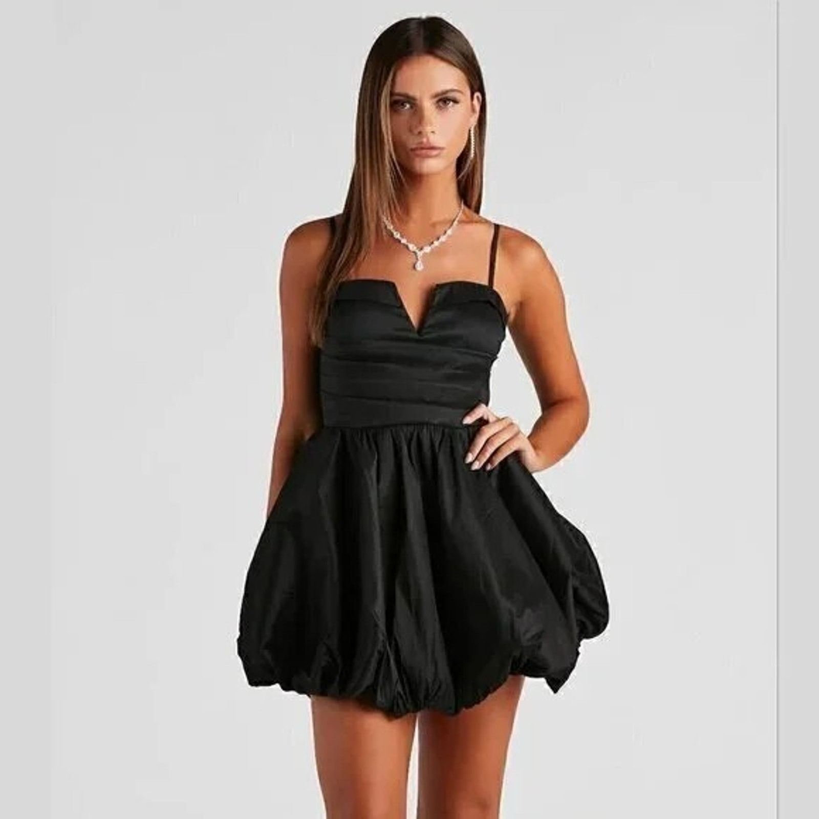 Zara ZARA Black Bubble Hem Mini Dress NWT Size M / US 6-8 / IT 42-44 - 10 Thumbnail