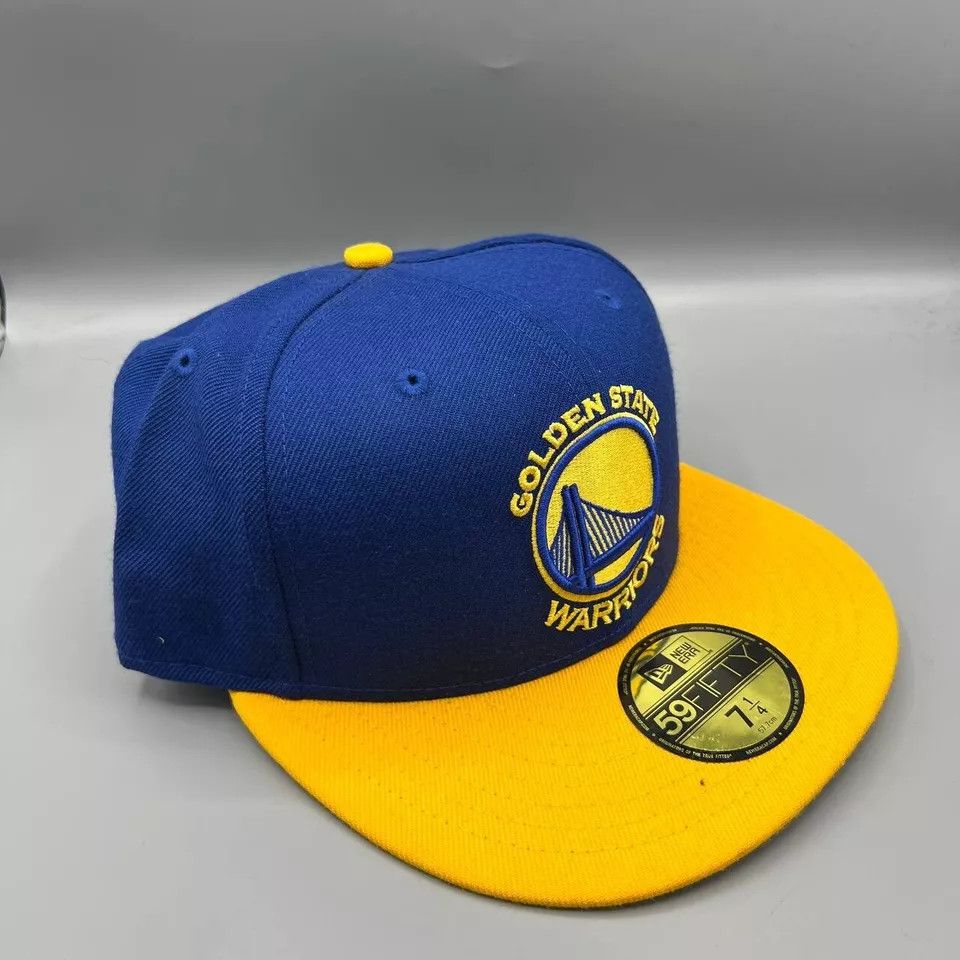 New Era Golden State Warriors GSW Hat Men 7 1/4 Blue Fitted Cap New Size ONE SIZE - 3 Thumbnail