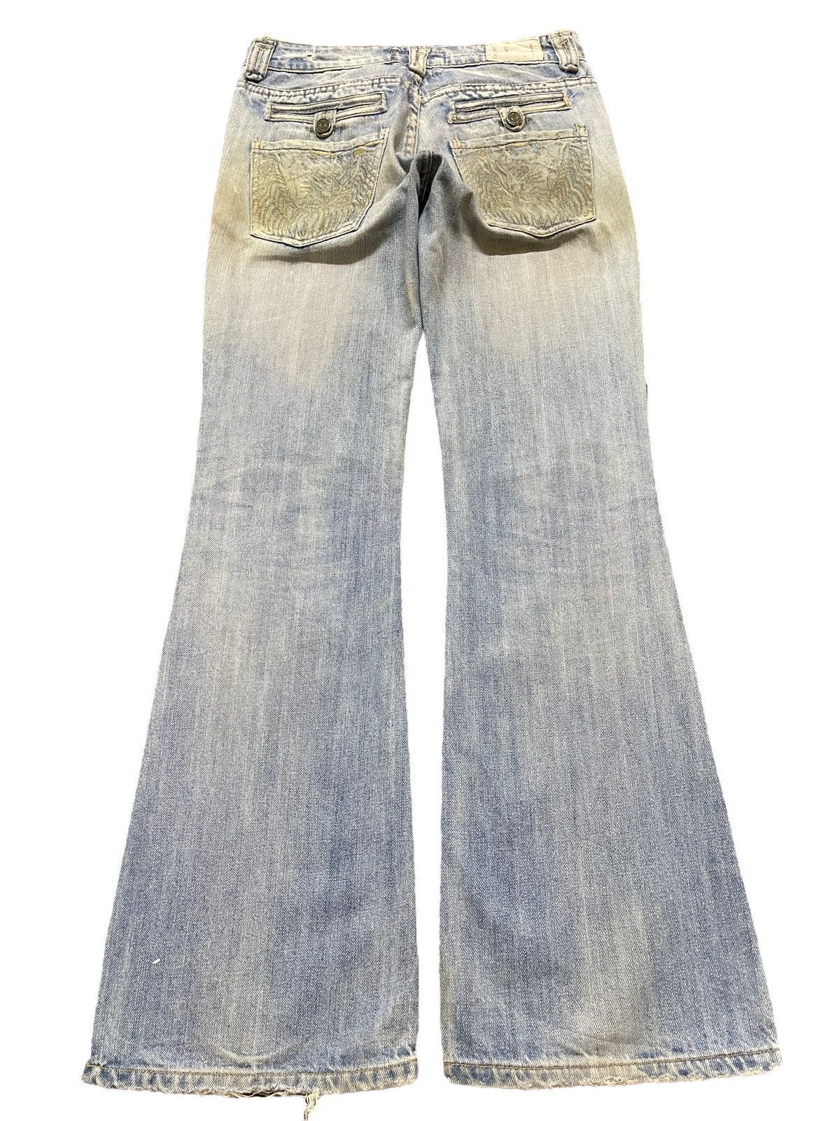 Taverniti Vintage Taverniti Blue Mud Wash Distress Style Flared Jeans Size US 29 - 2 Thumbnail