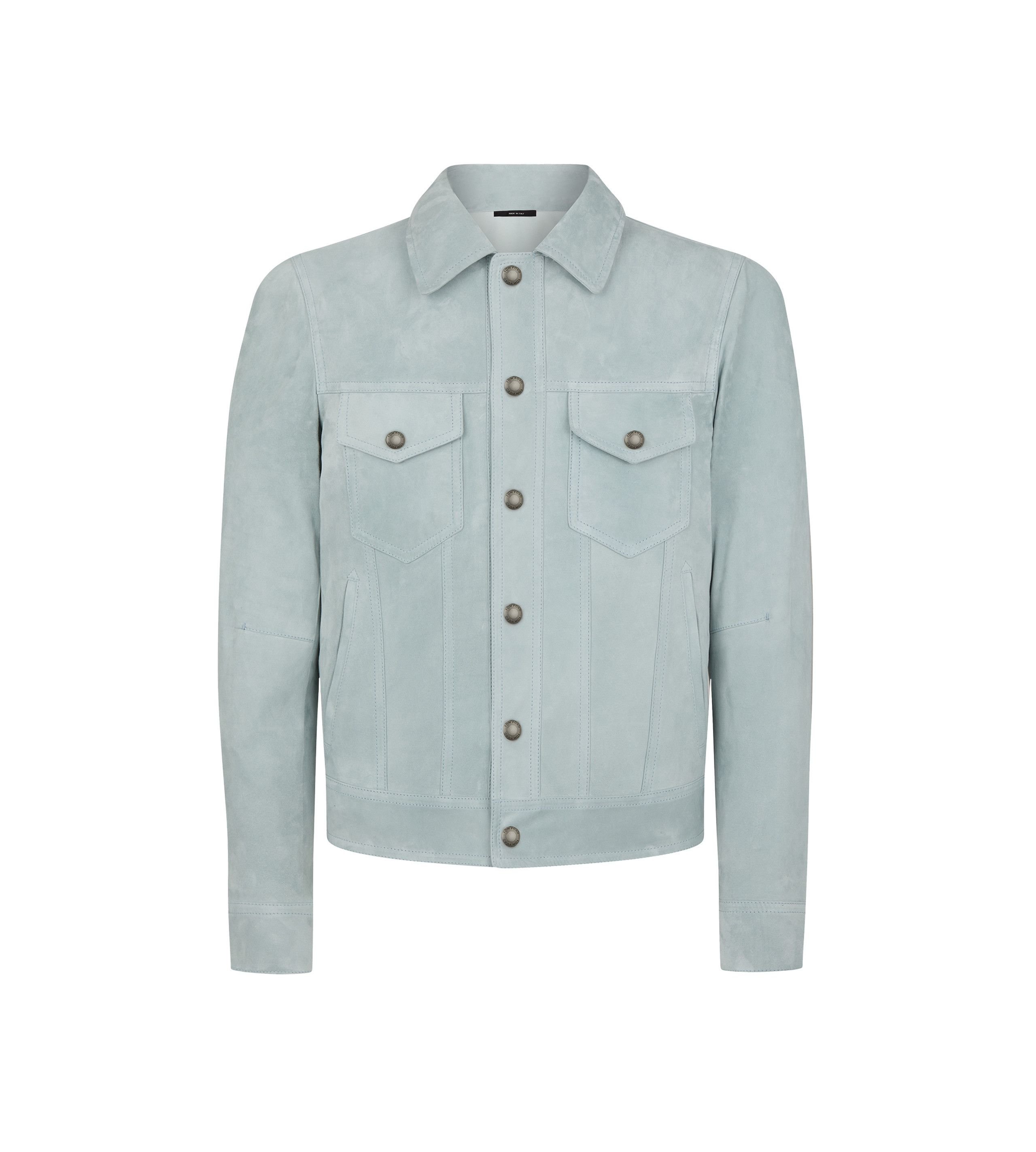 Tom Ford o1w1db10225 LBS042 Suede Jacket in Light Blue Size US S / EU 44-46 / 1 - 1 Thumbnail
