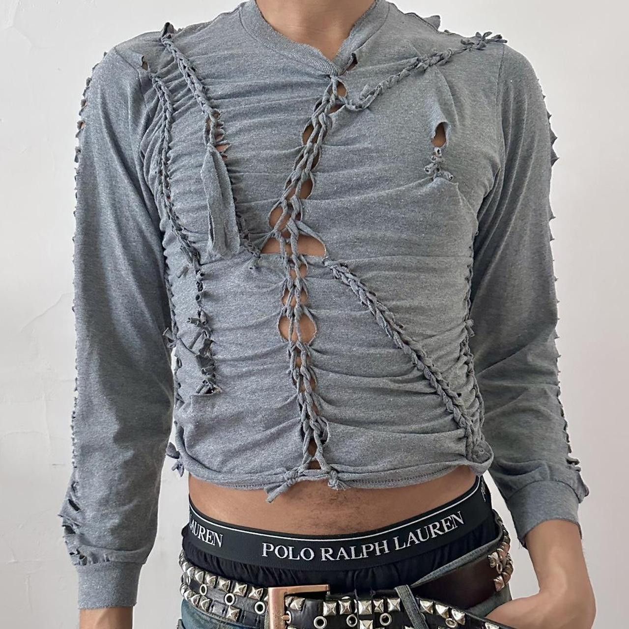 Gildan ASTROBOI* x Gildan 'Sl8' Gray Braided L/S T-Shirt - Large Size US L / EU 52-54 / 3 - 2 Thumbnail