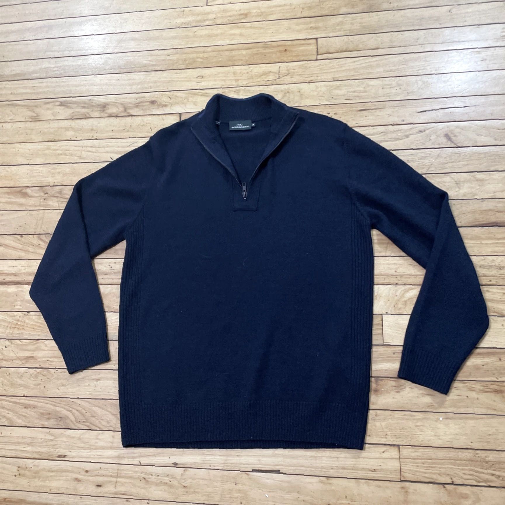 Rodd & Gunn ROD & GUNN Mens M Wool Quarter Zip Sweater Blue Pullover 1/4 Zip Preppy Casual Formal Workwear Gap Hole M Size US M / EU 48-50 / 2 - 3 Thumbnail