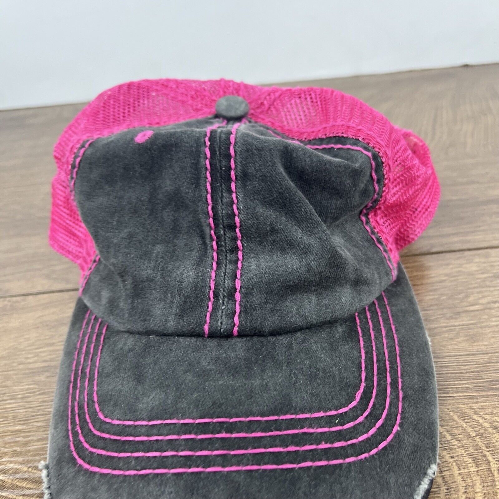 Other Plain Gray Pink Baseball Hat Gray Adjustable Hat Gray Adult Size ONE SIZE - 6 Thumbnail