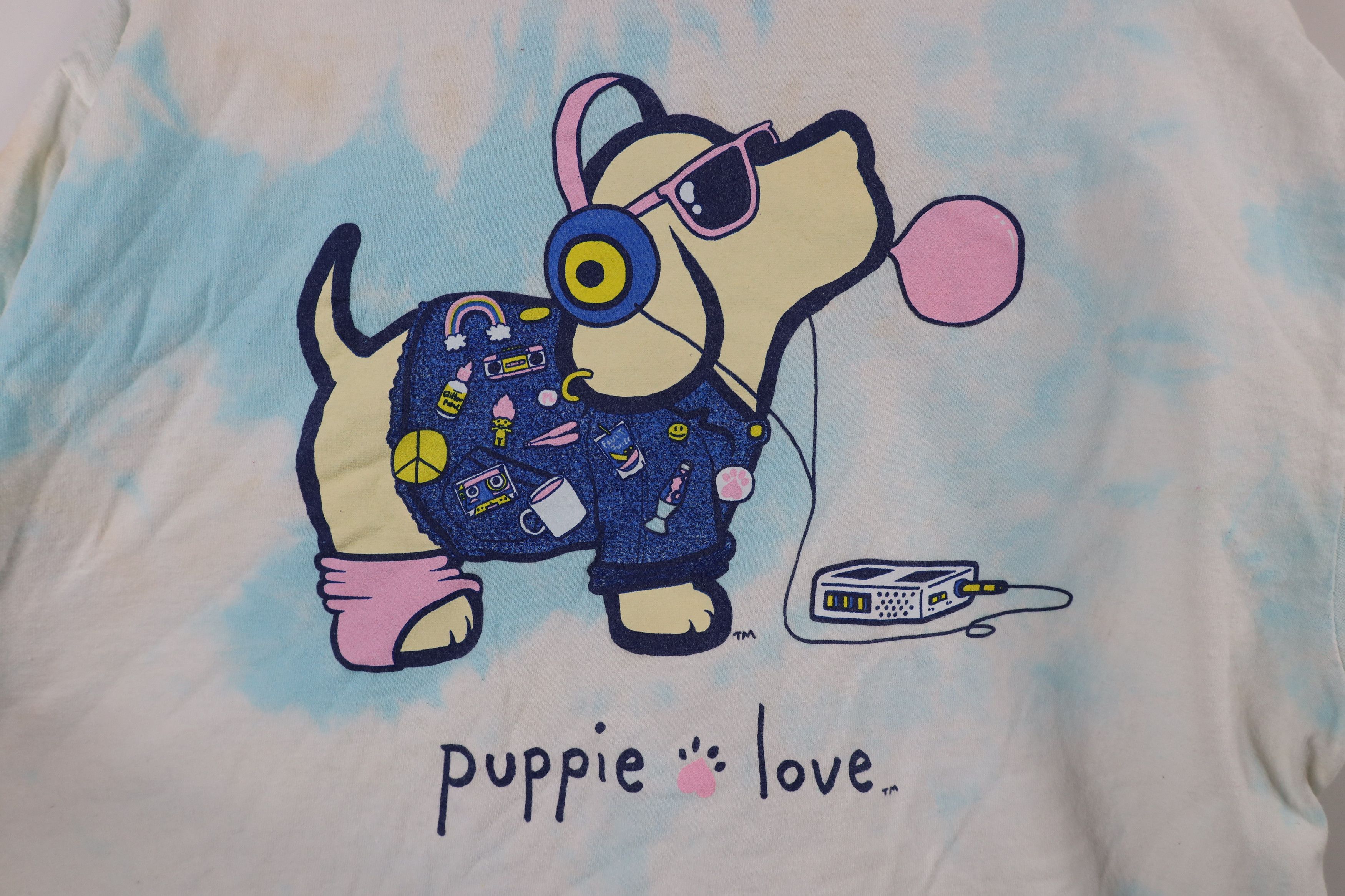 Vintage Vintage Y2K Streetwear Dog Puppy Acid Wash T-Shirt Cotton Size L / US 10 / IT 46 - 8 Thumbnail