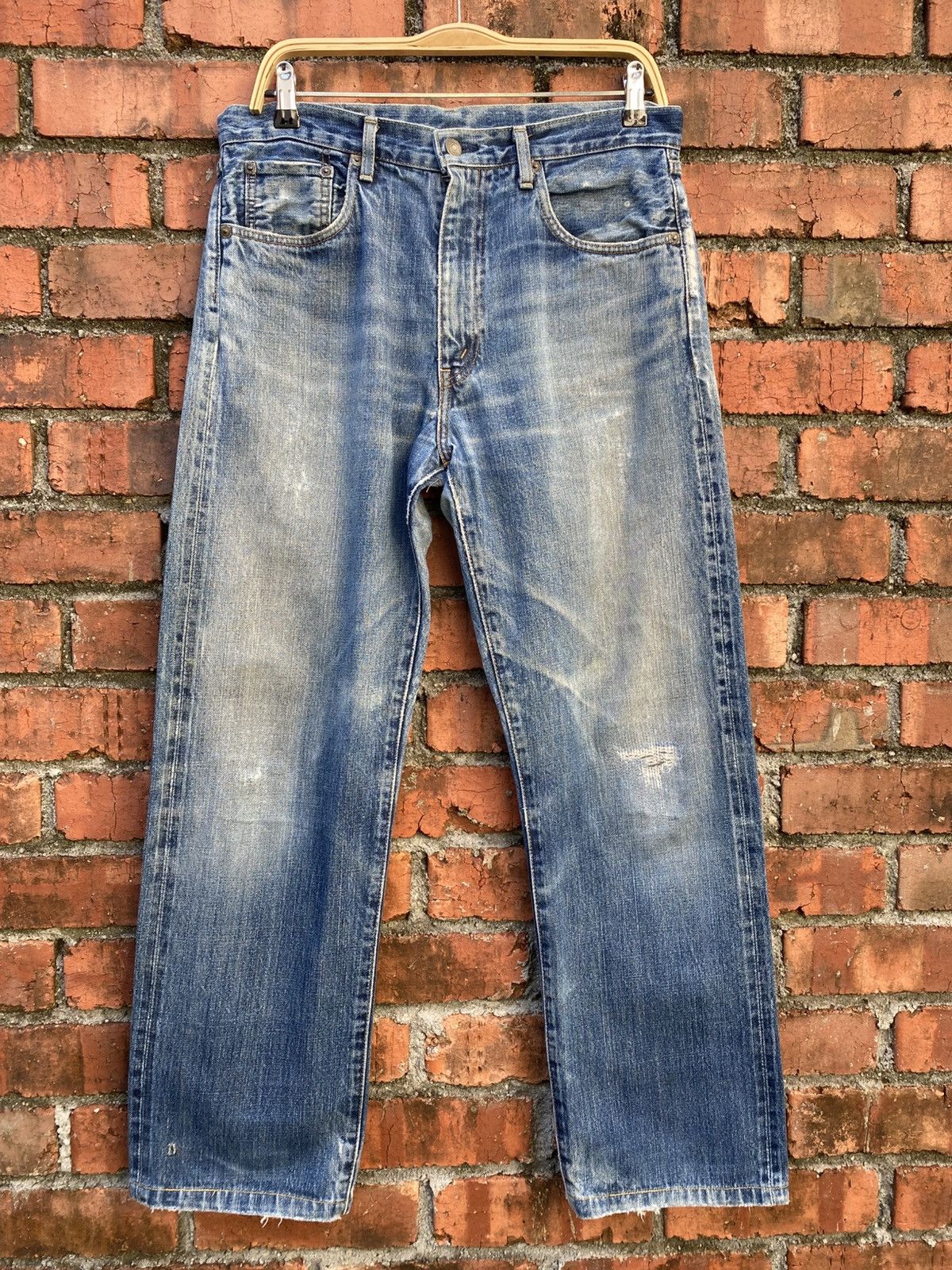 Levi's Vintage Clothing W33x29 Vintage levi's 502 big E redline distressed Size US 33 - 1 Thumbnail