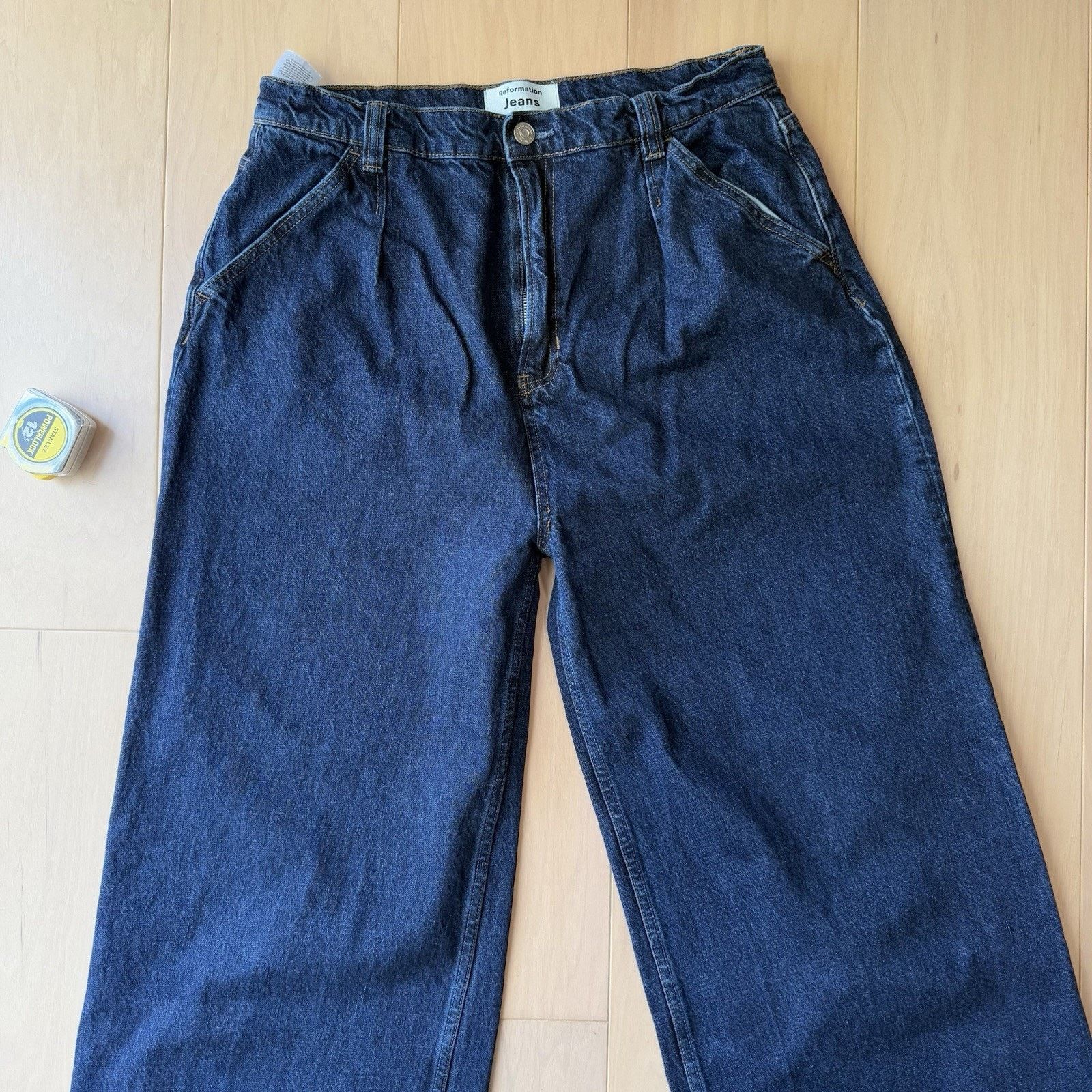 Reformation Reformation Miami Pleated Trouser Jeans Women's 31 Dark Wash Size 31" - 3 Thumbnail