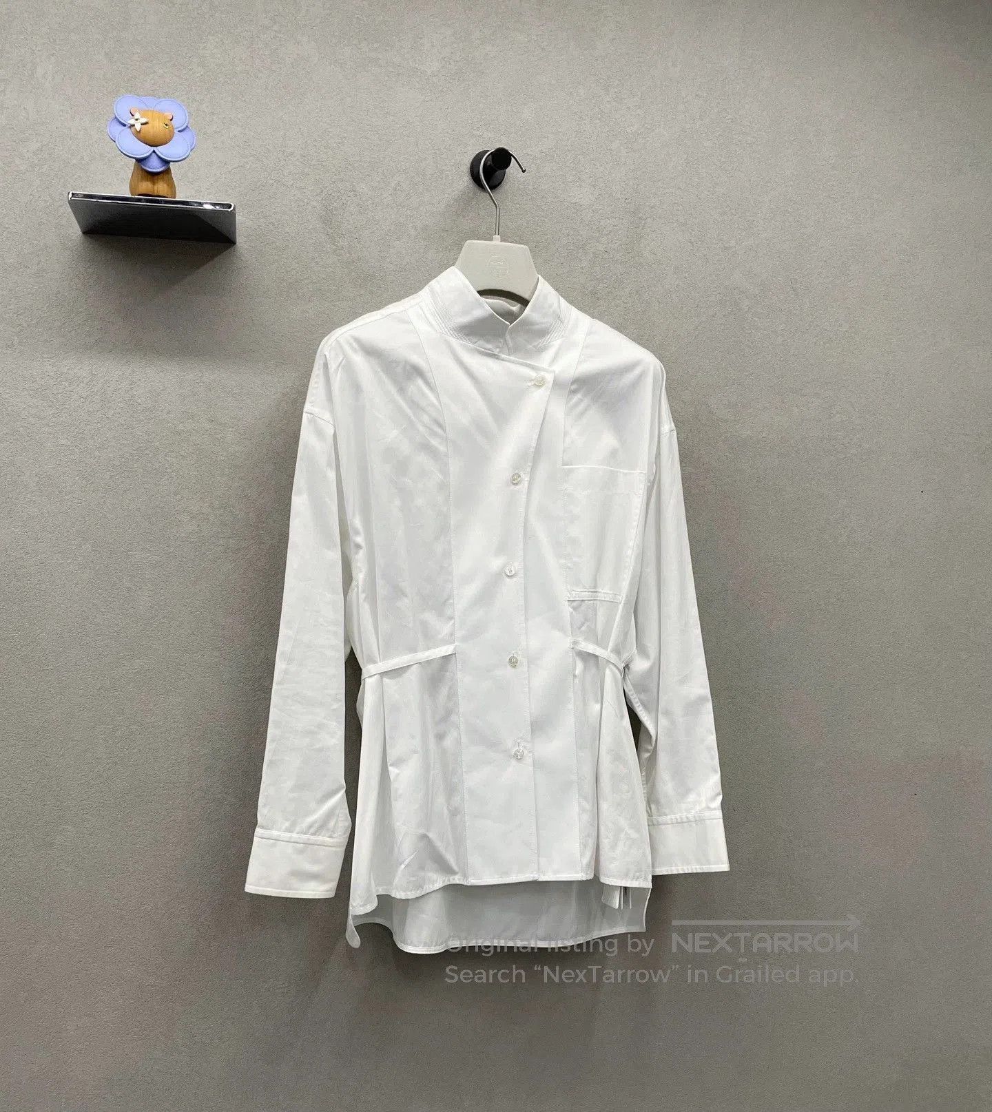 Hermes Hermes White Stand Collar Shirt. Size US S / EU 44-46 / 1 - 4 Thumbnail