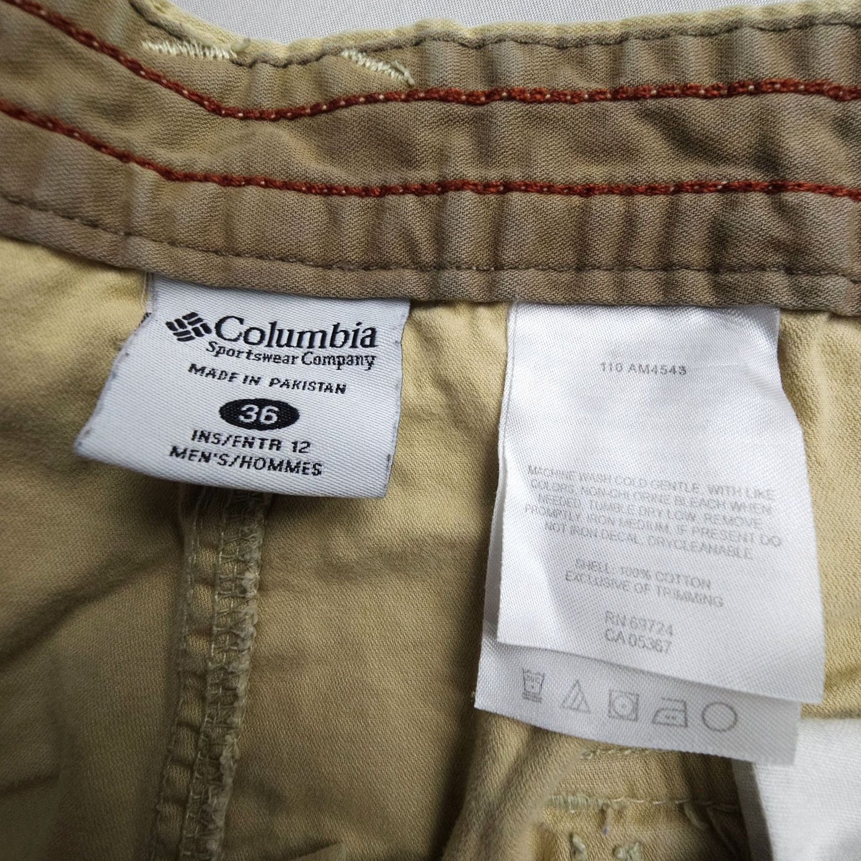 Vintage Columbia Cargo Shorts Mens 36 Yellow Twill 2000s Pockets Cargo Pocket Casual Travel Workwear Outdoor Size US 36 / EU 52 - 3 Thumbnail