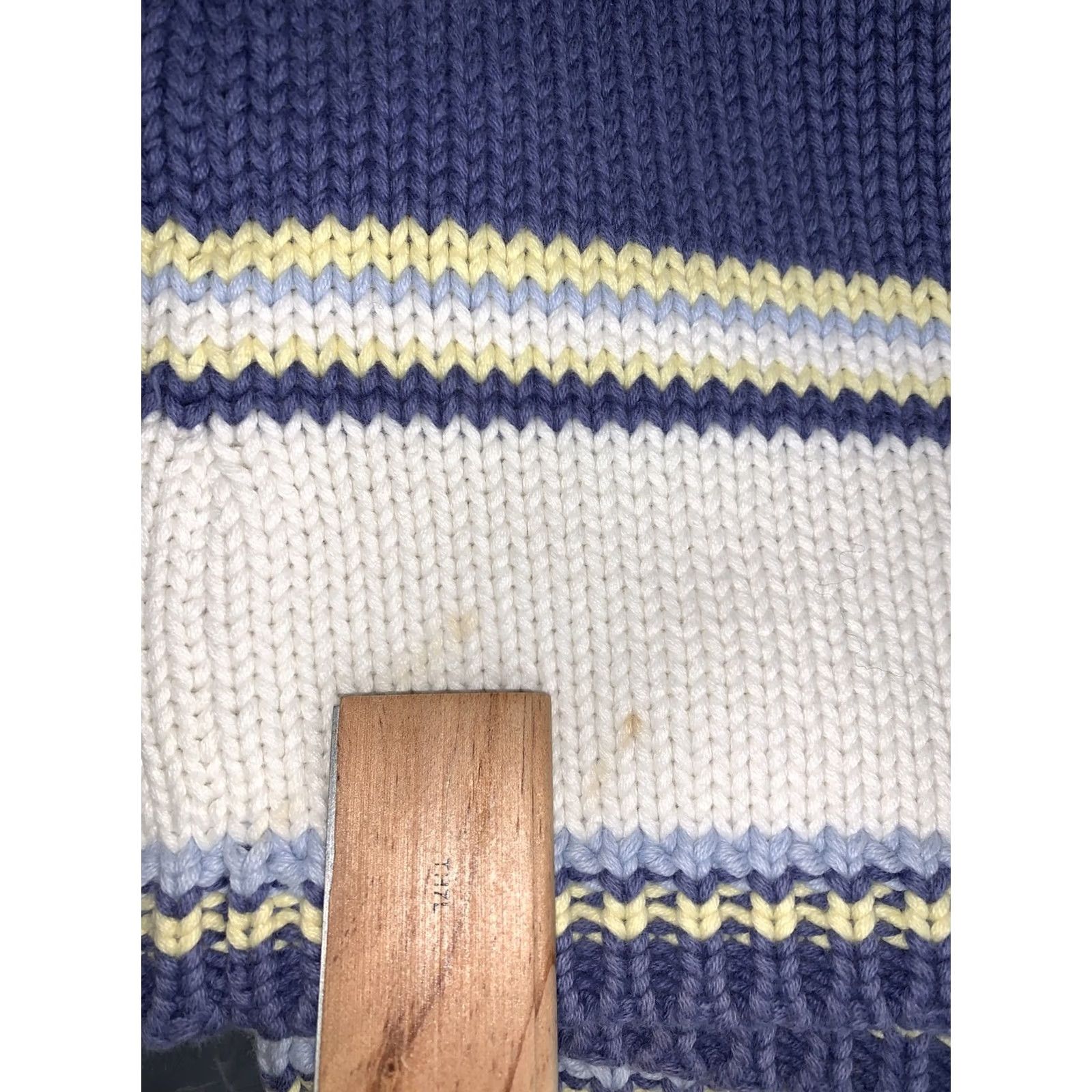 Vintage Field Gear Women’s S Knit Sweater Main Selling Point Blue/White/Yellow Stripe Pullover Cotton 100% Knits Size S / US 4 / IT 40 - 6 Thumbnail