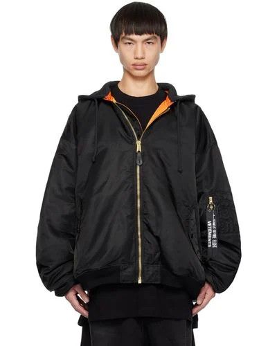 Vetements o1h1sh10525 Double Zip Bomber Jacket in Black Size US L / EU 52-54 / 3 - 5 Thumbnail