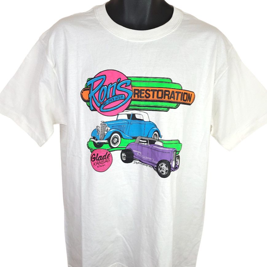 T-shirt Fruit Of The Loom Vintage Années 90 – Taille XL, Graphique Nitrous Flame Racing, Parfait état