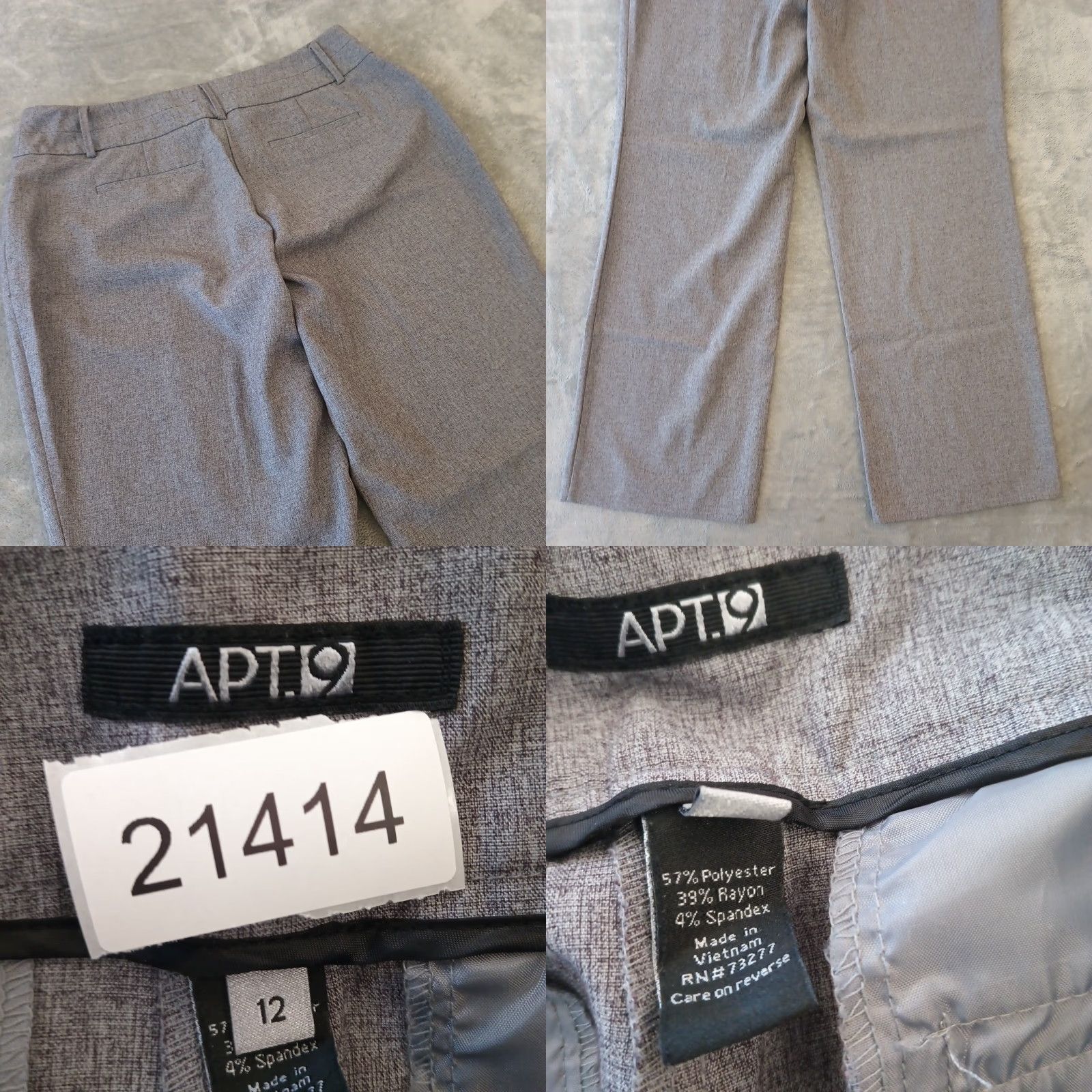 Apt. 9 Apt. 9 Dress Pants Womens Size 12 Gray Heather Pockets 32x31.5 Mid Rise Size 34" / US 12 / IT 48 - 8 Thumbnail