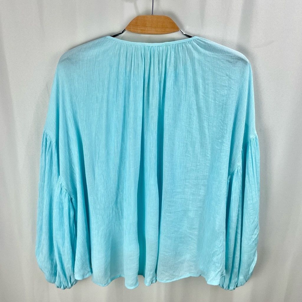 AVEC LES FILLES Avec Les Filles Torquoise Boho Style Blouse Size S Size S / US 4 / IT 40 - 4 Thumbnail