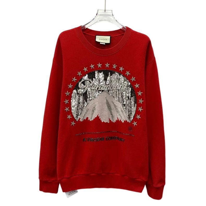 Gucci Gucci Red snow mountain sequin cotton round-neck long-slee Size US S / EU 44-46 / 1 - 1 Thumbnail