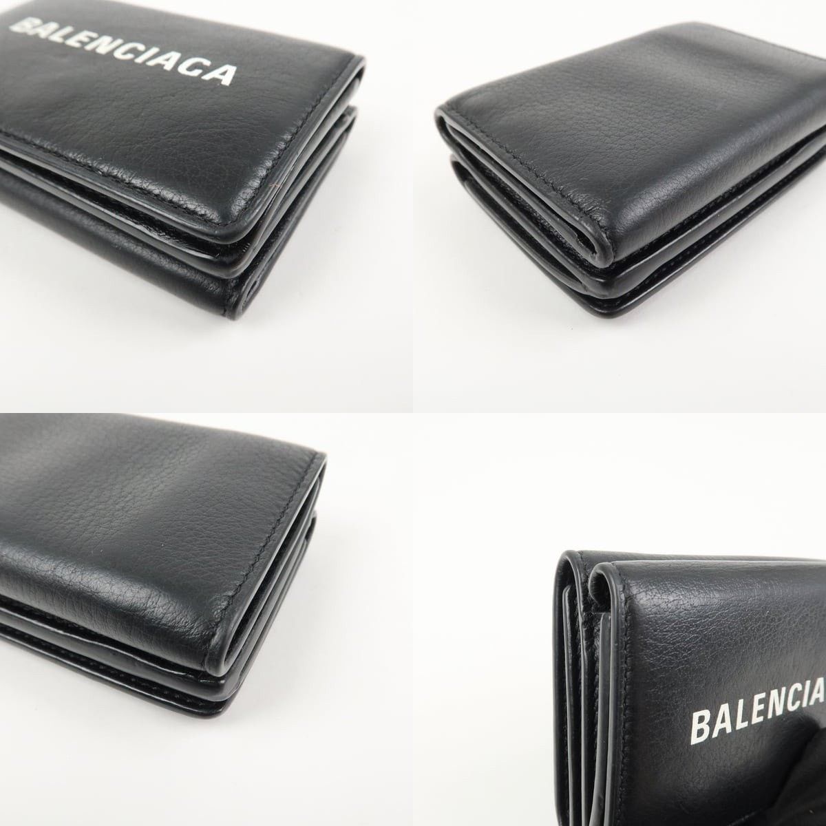 Balenciaga Balenciaga Everyday Calfskin Tri-fold Wallet Black Size ONE SIZE - 4 Thumbnail