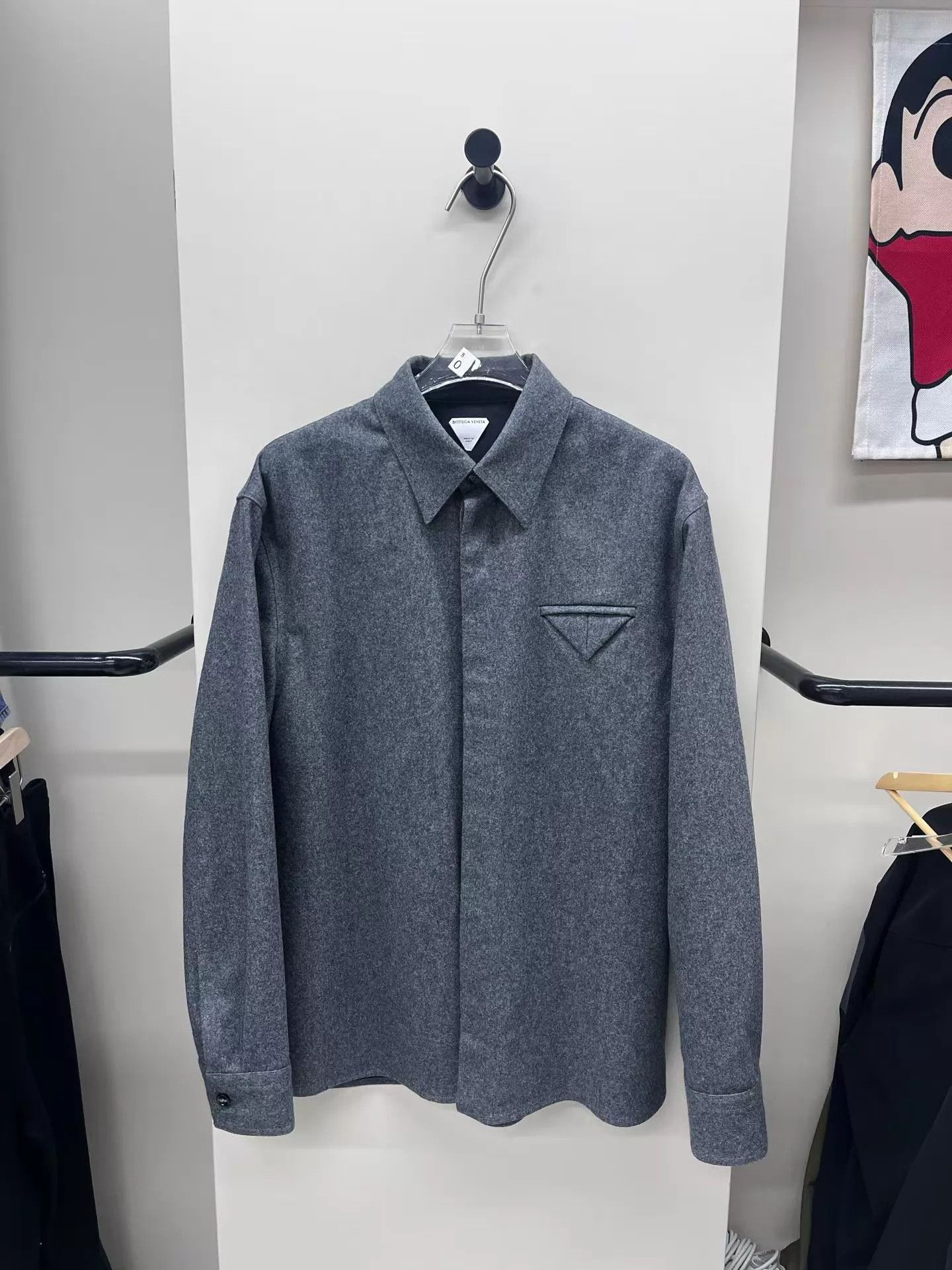 Bottega Veneta BV Triangle Logo Wool Shacket Unworn 48 Size US M / EU 48-50 / 2 - 1 Thumbnail