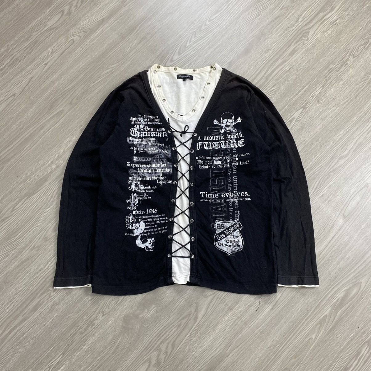 Le Grande Bleu (L.G.B.) 2000s Beamount Carr Double Layers Vkeii Lace Up Longsleeve Size US L / EU 52-54 / 3 - 1 Thumbnail