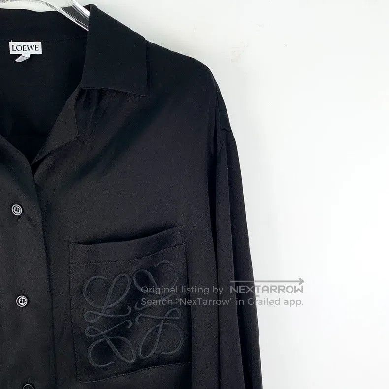 Loewe Loewe Black Logo Embroidered Cotton Collared Single-breast Size S / US 4 / IT 40 - 3 Thumbnail