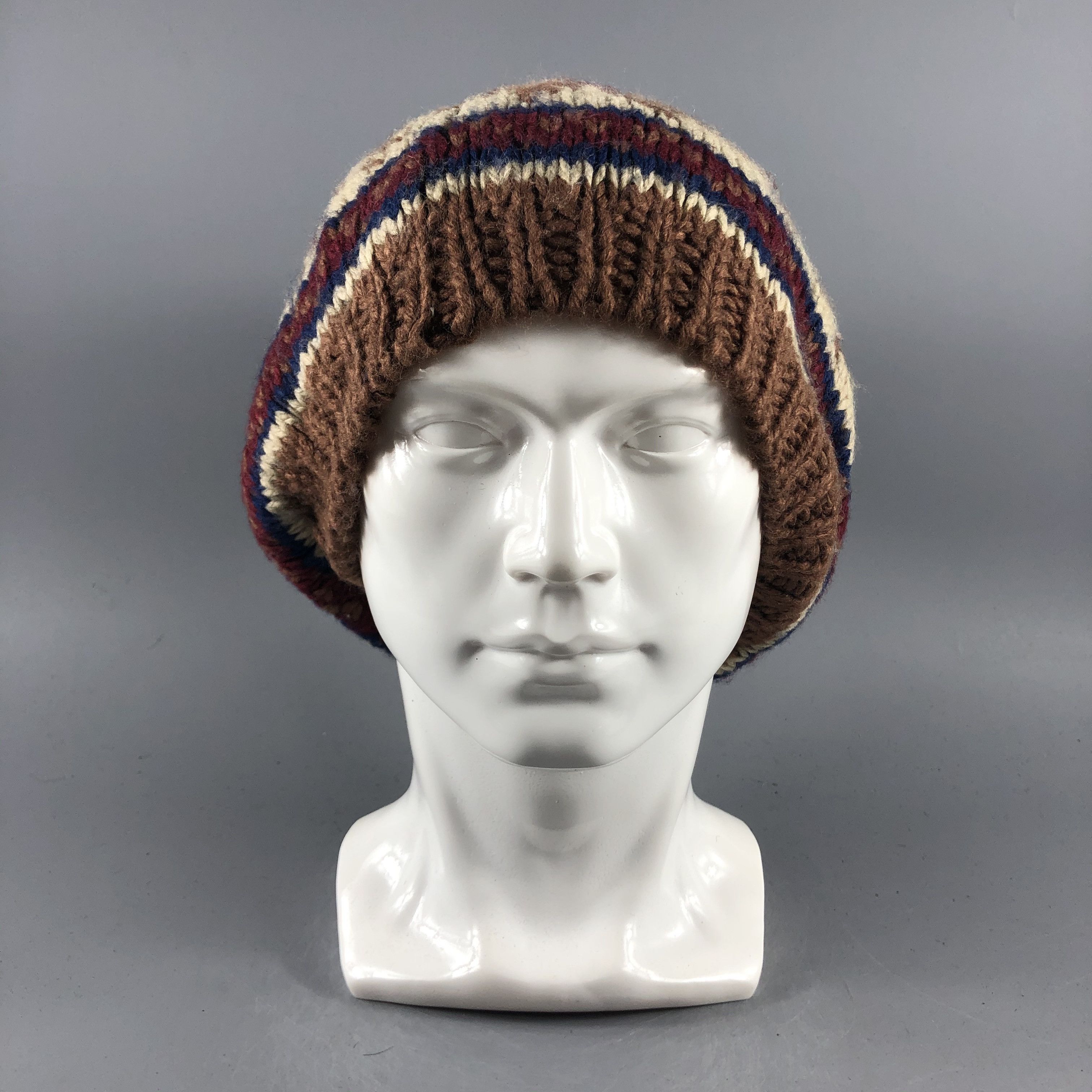 Japanese Brand × Vintage Fair Isle Beanie Snow Hat Snow Cap -D033 Size ONE SIZE - 6 Thumbnail