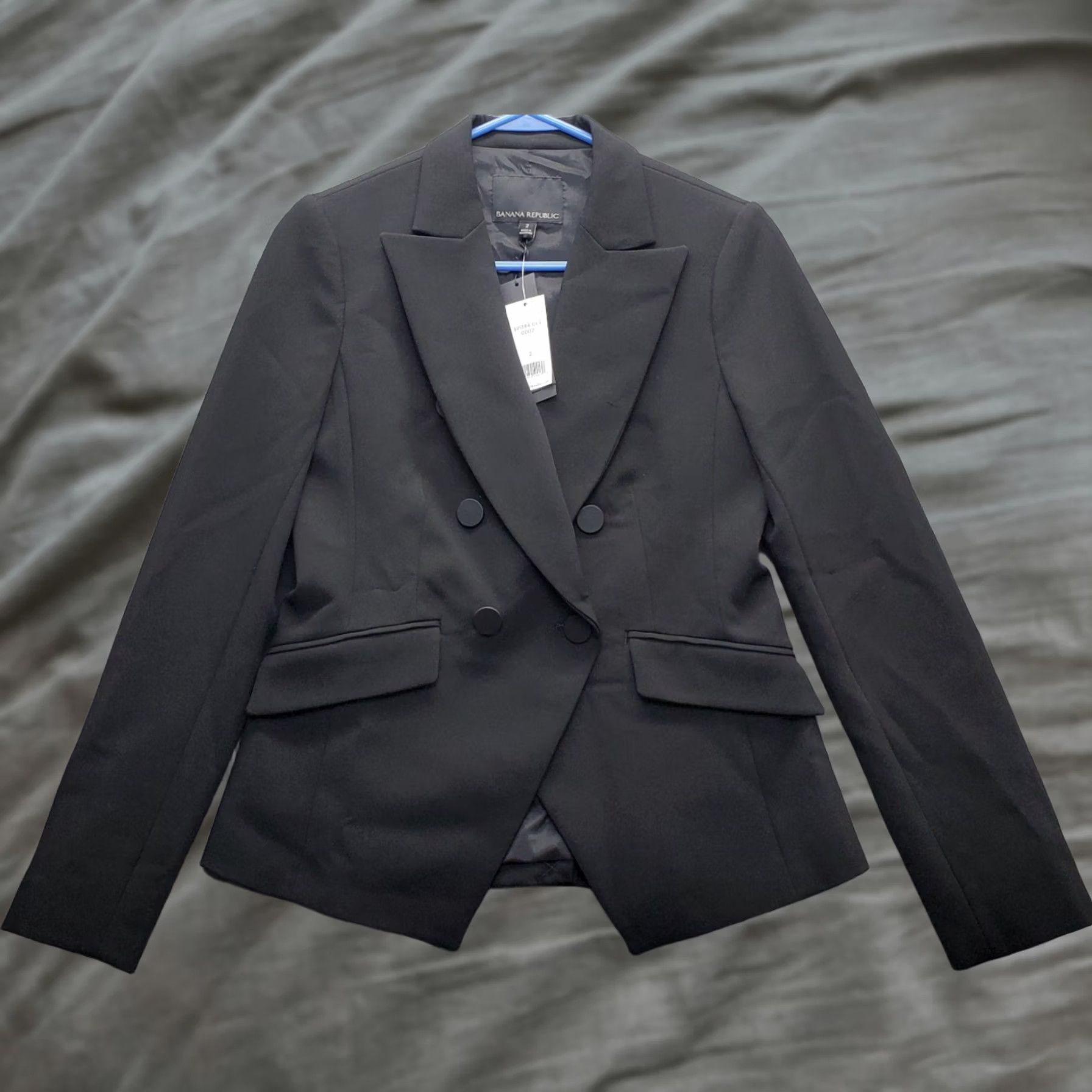 Banana Republic Banana Republic Jacket Womens 2 Black Blazer Stretch Peak Lapel Double Breasted Size XS / US 0-2 / IT 36-38 - 1 Thumbnail
